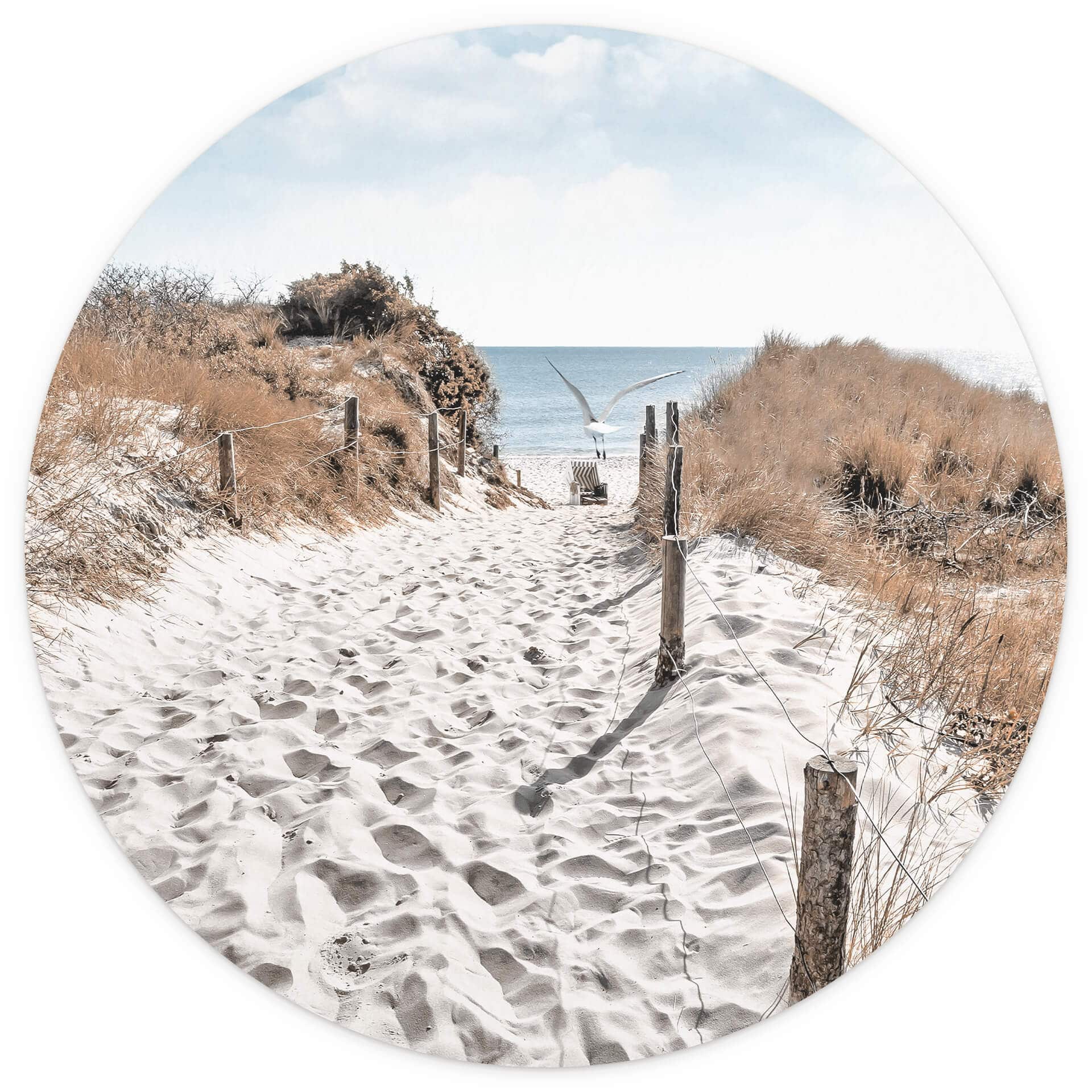 Behangcirkel Op weg naar het Strand - vliesbehang/zelfklevend vliesbehang