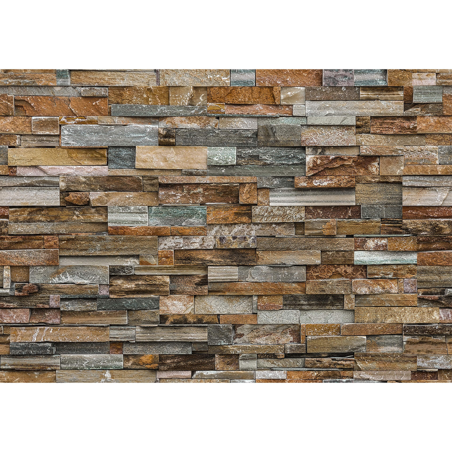 Fotobehang Papierbehang Colorful Stone Wall - 366x254 cm