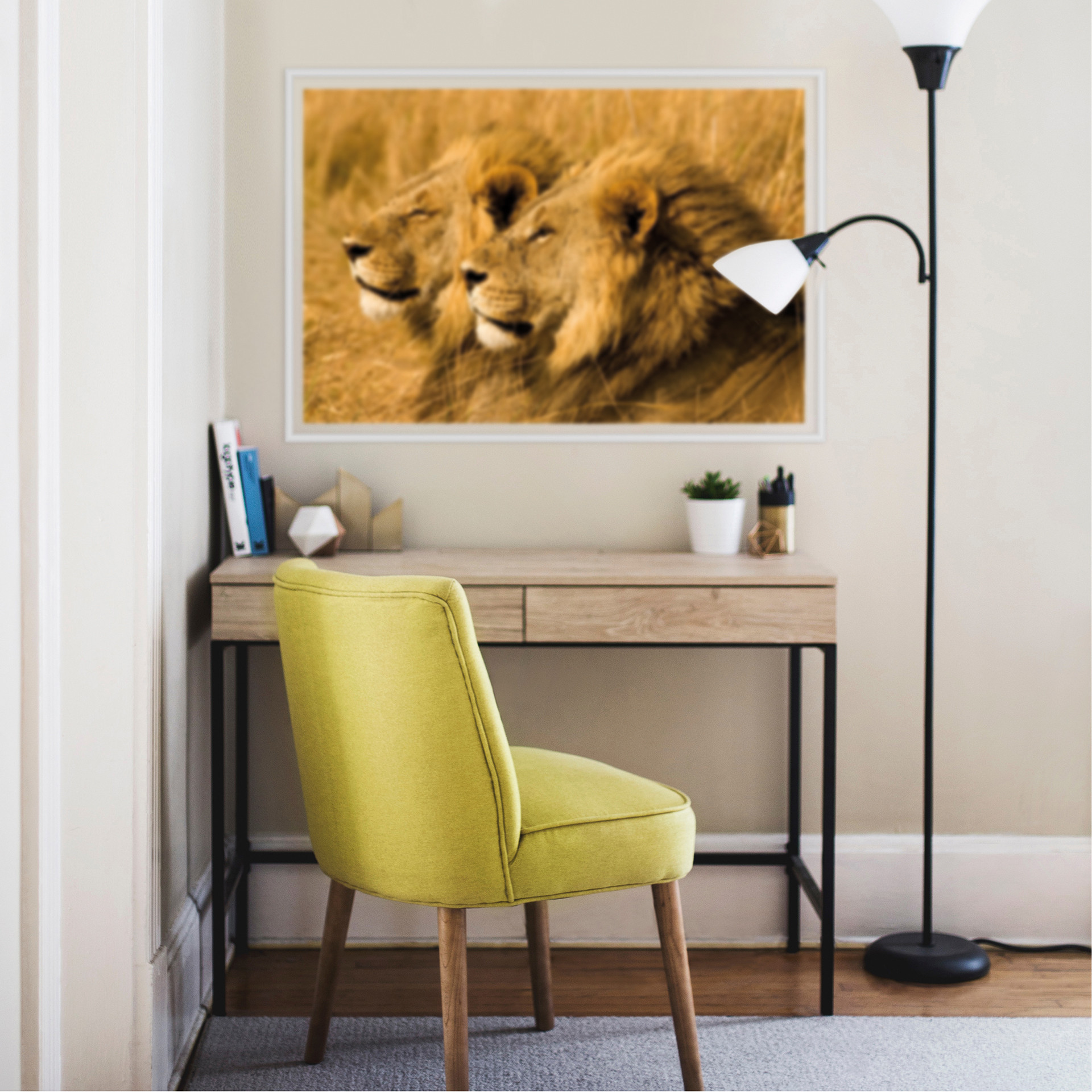 Poster autocollant - W - NG Couple de Lions