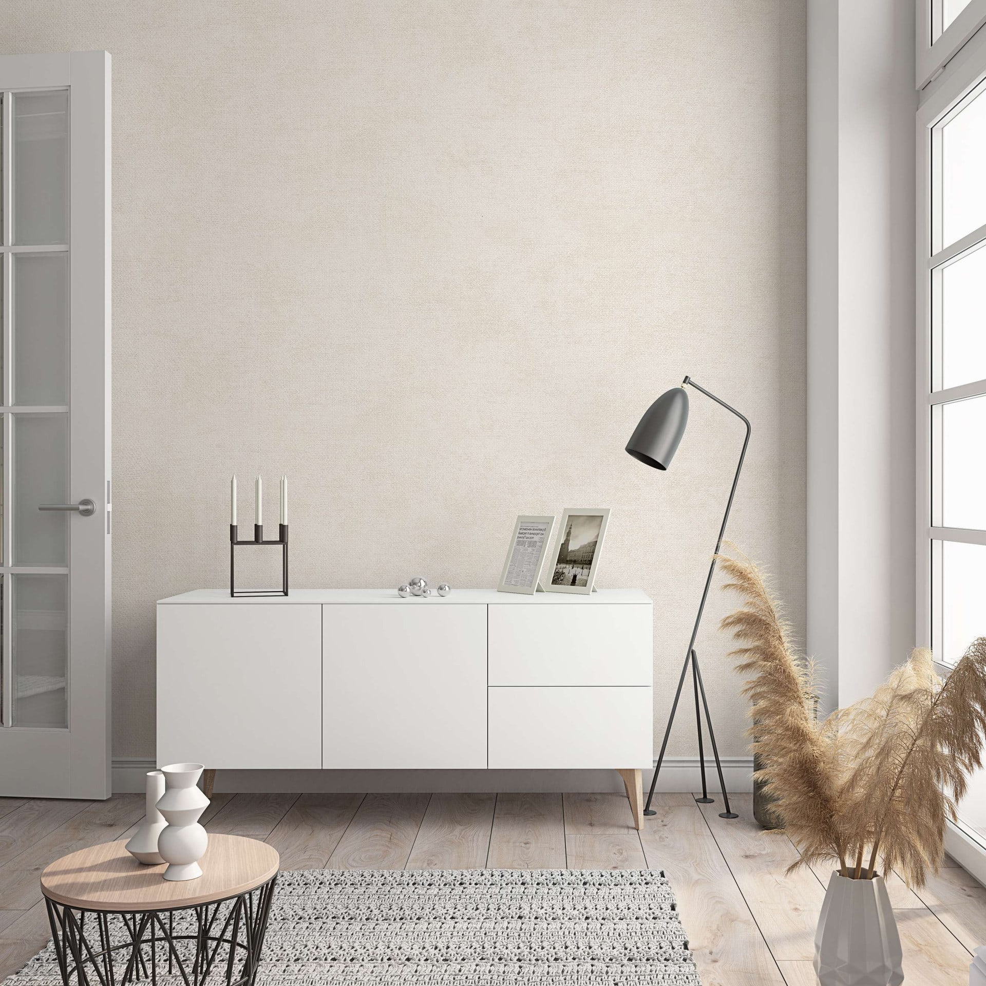 Effen behang, vliesbehang Shades beige
