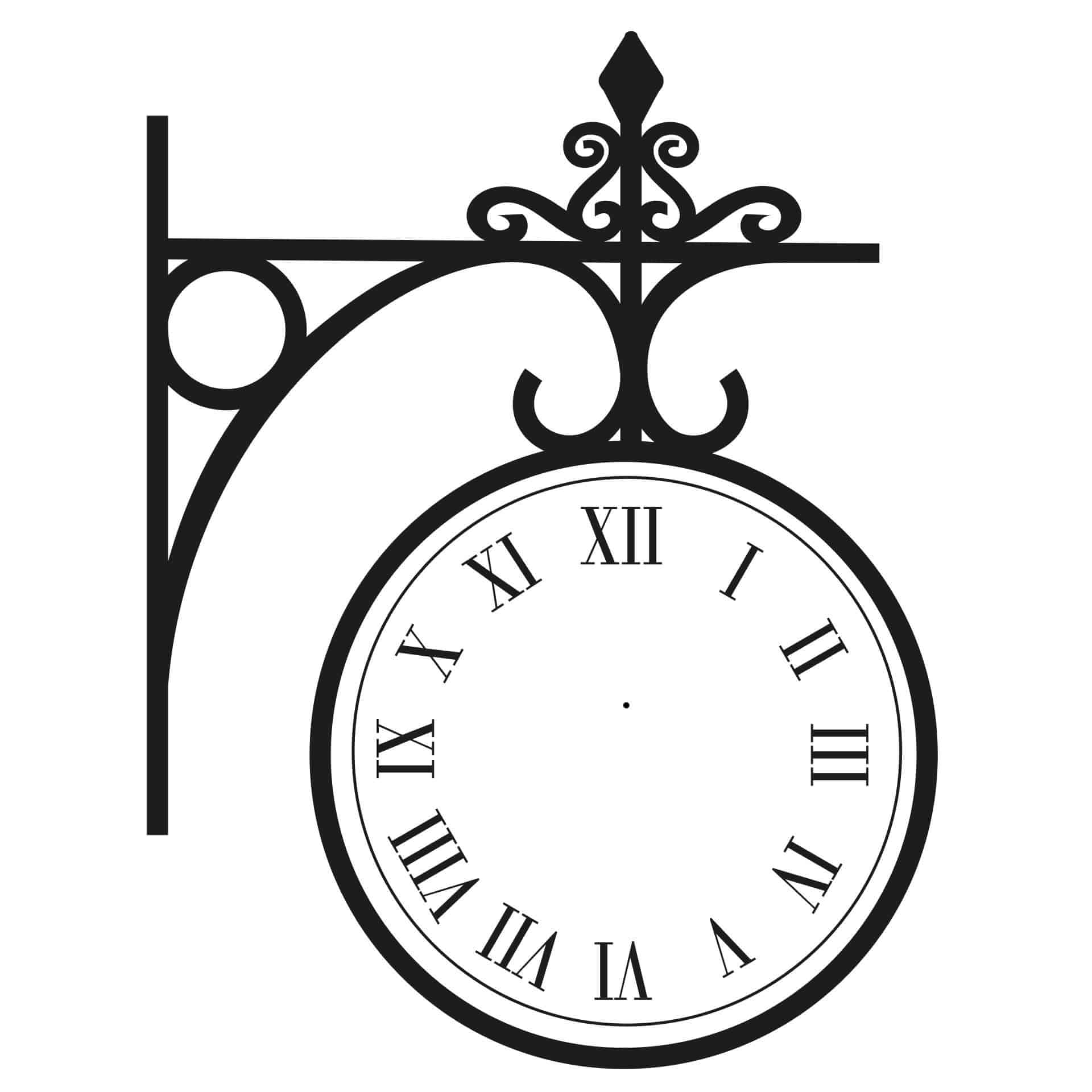 Adesivo murale dell'orologio della stazione ferroviaria antica
