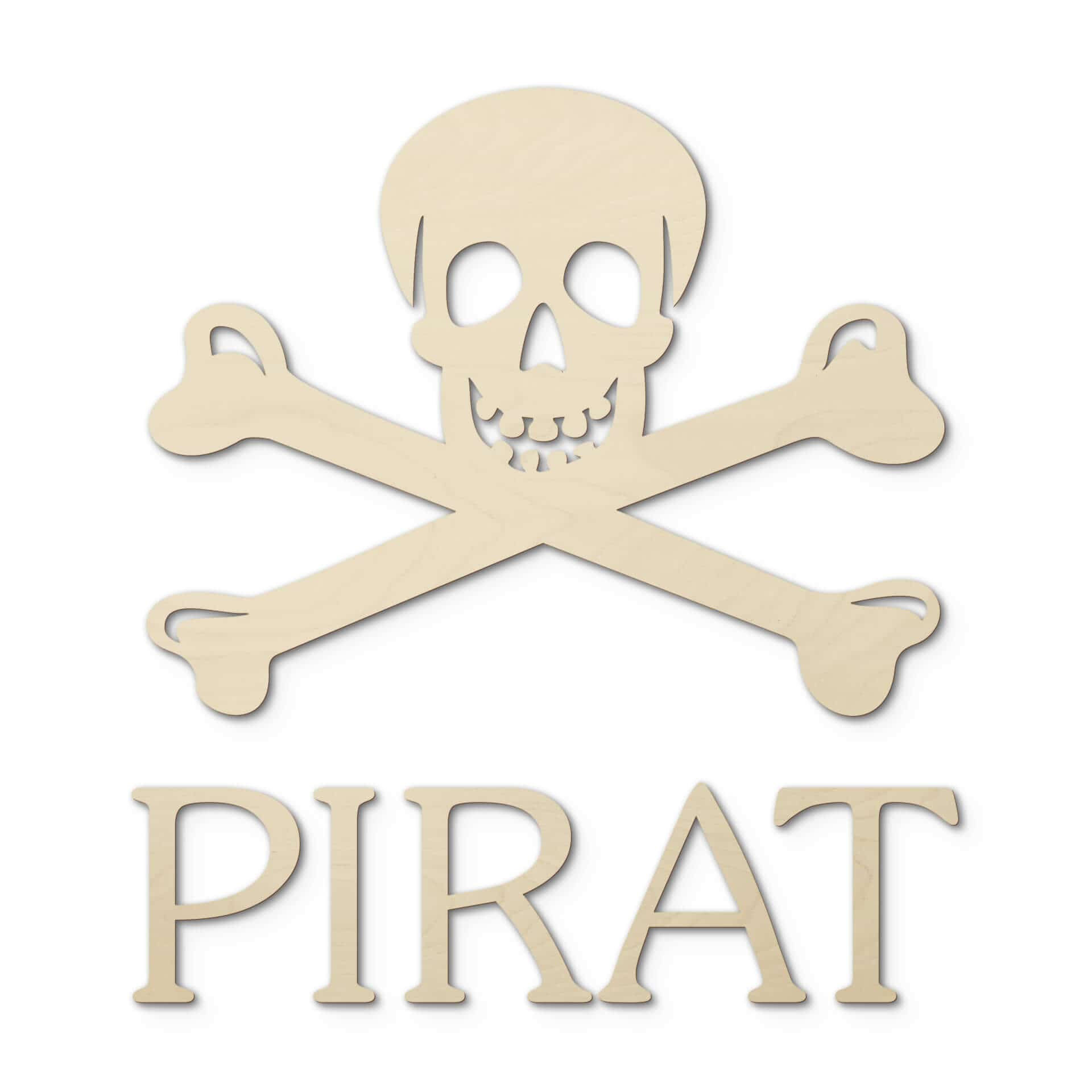 Drewniane litery w kształcie piratów