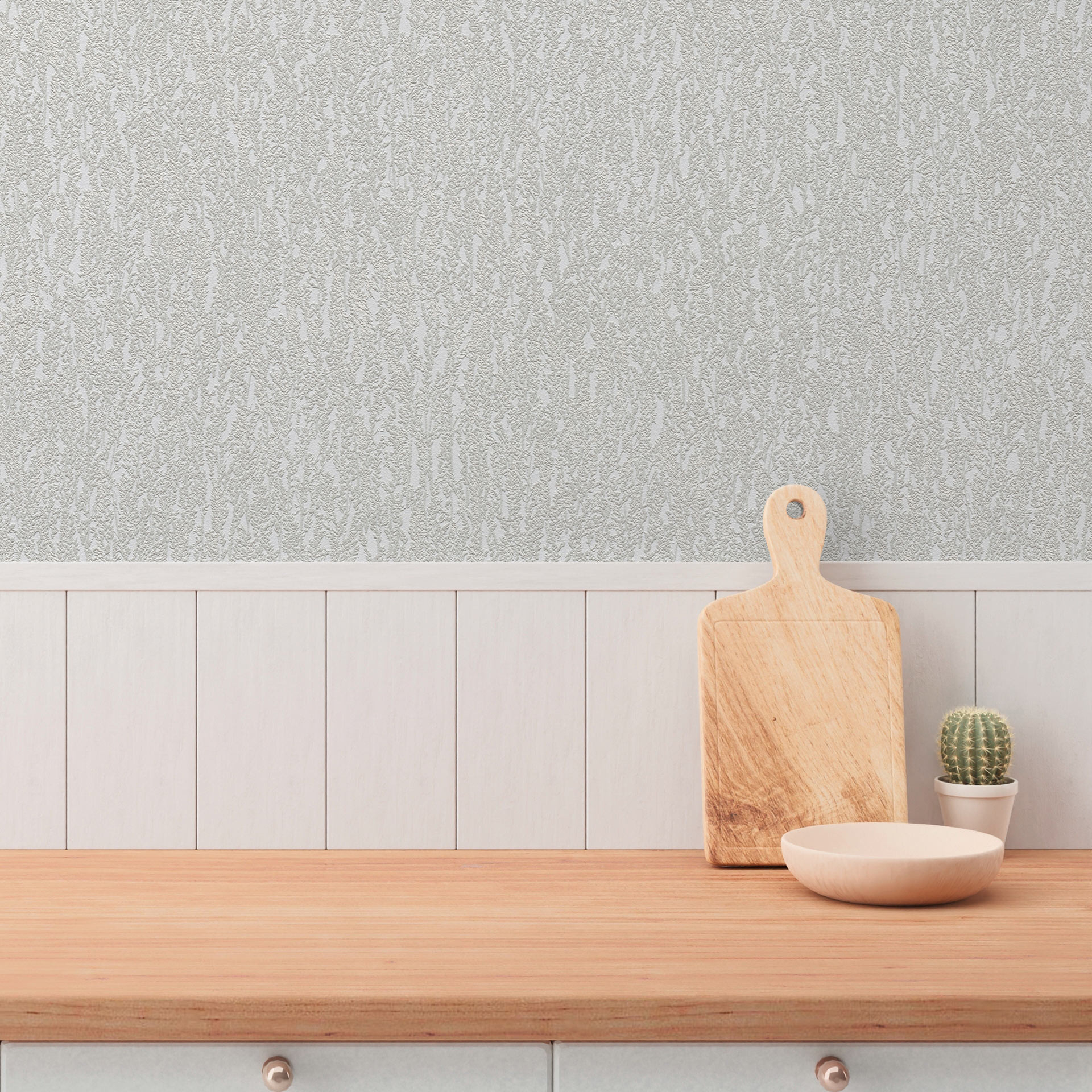 Structuurbehang in gipslook grijs - Vliesbehang mat met fijne textuur