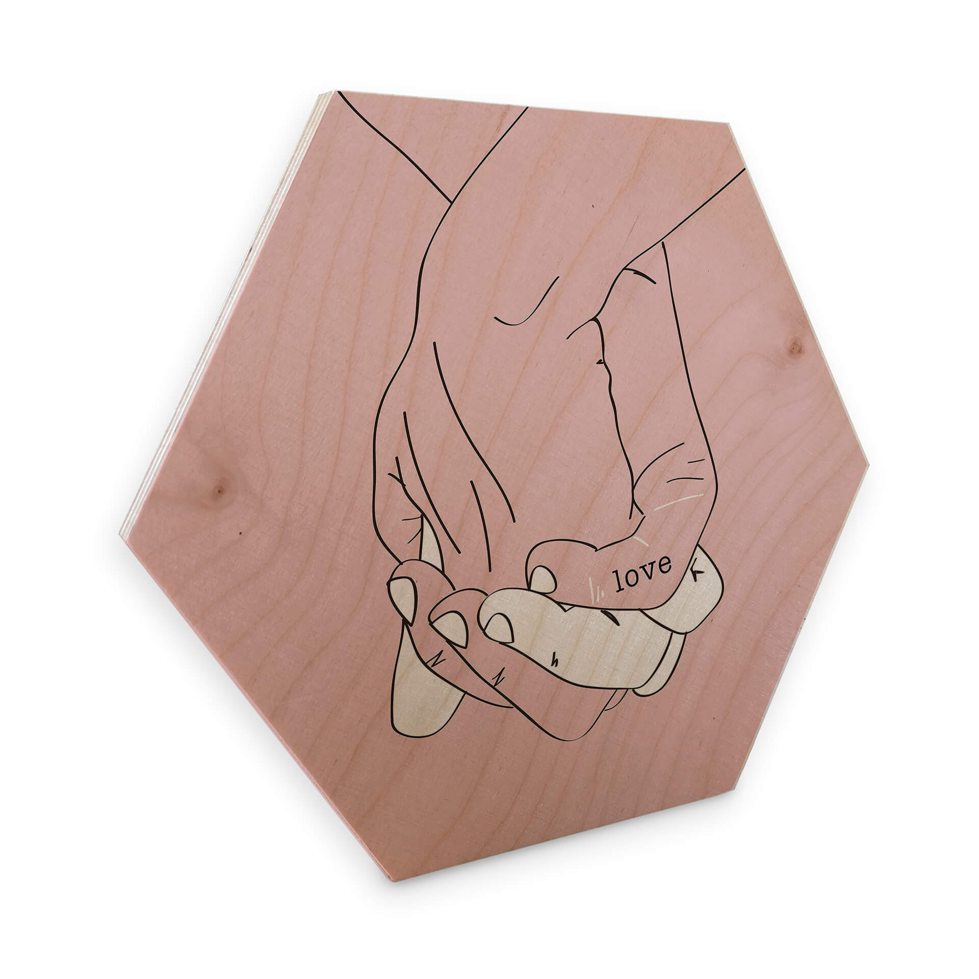Esagoni in legno Kubistika - mano nella mano