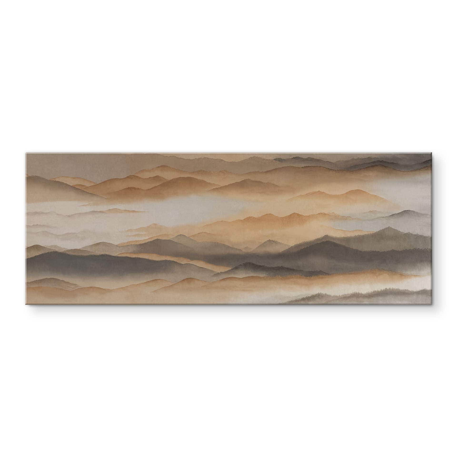 Tableau Acrylique Roerich Silence - Paysage Montagneux Chaud - Sir Edward x Grigory Gladarev - Panorama