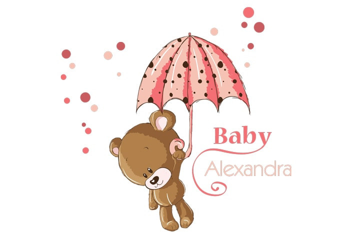 Wandtattoo + Name Baby Rosa