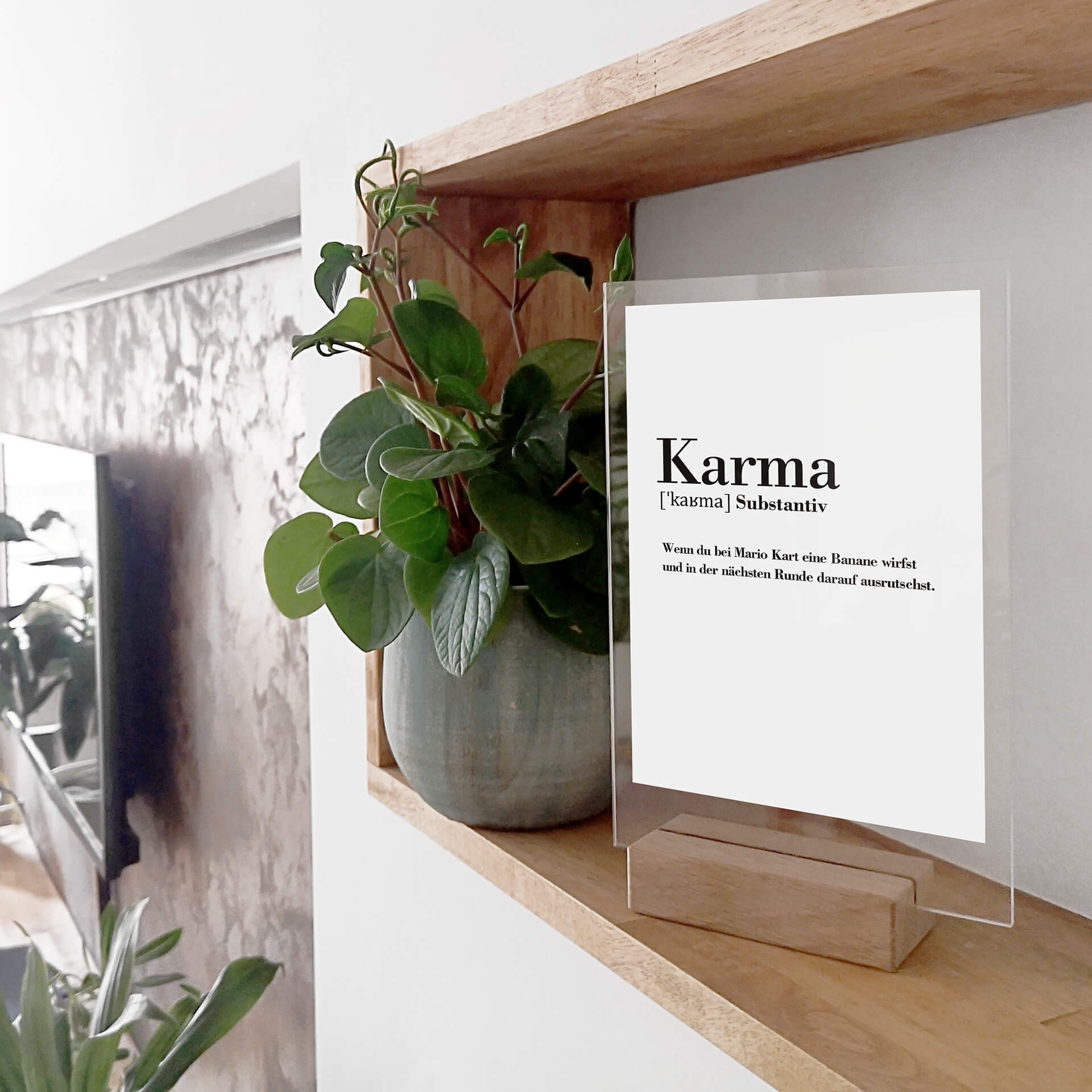 Tischaufsteller Grammatik - Karma