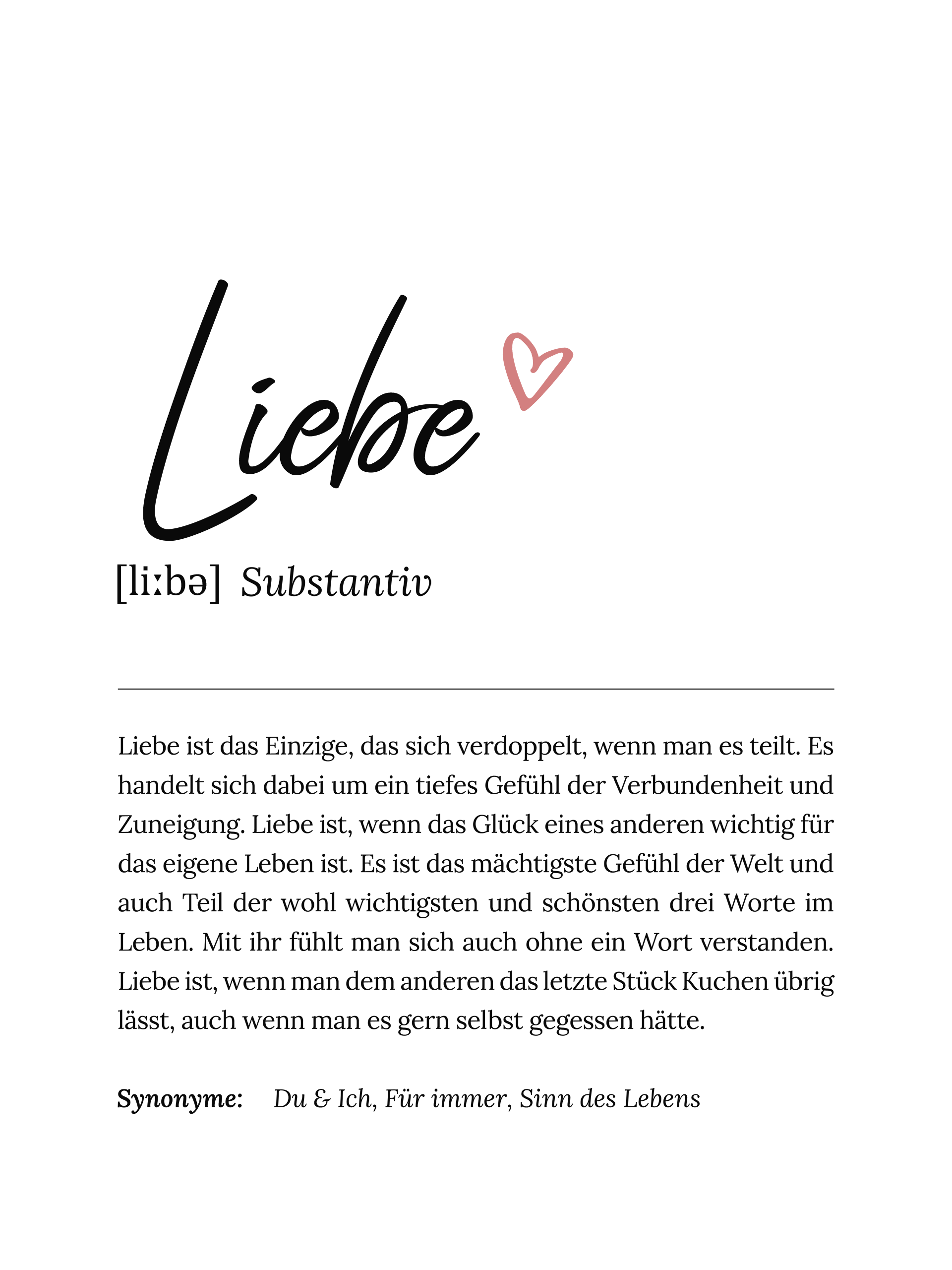 Personalisiertes Poster Definition - Liebe