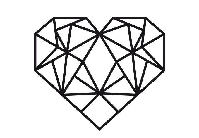 Muursticker Origami Hart