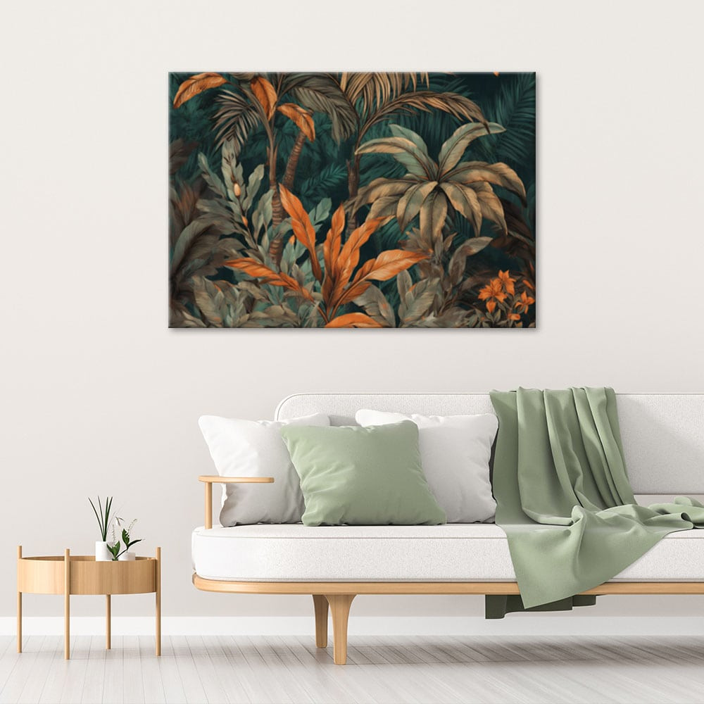 Canvasbillede, Palmer i et junglelandskab
