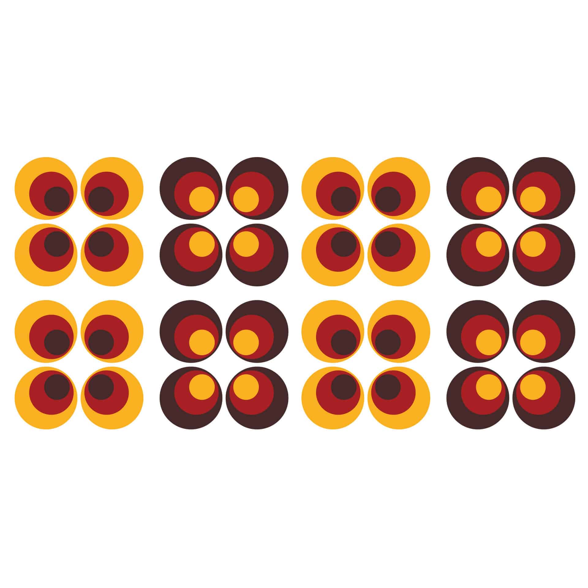 Muursticker Retro Bollen Oranje