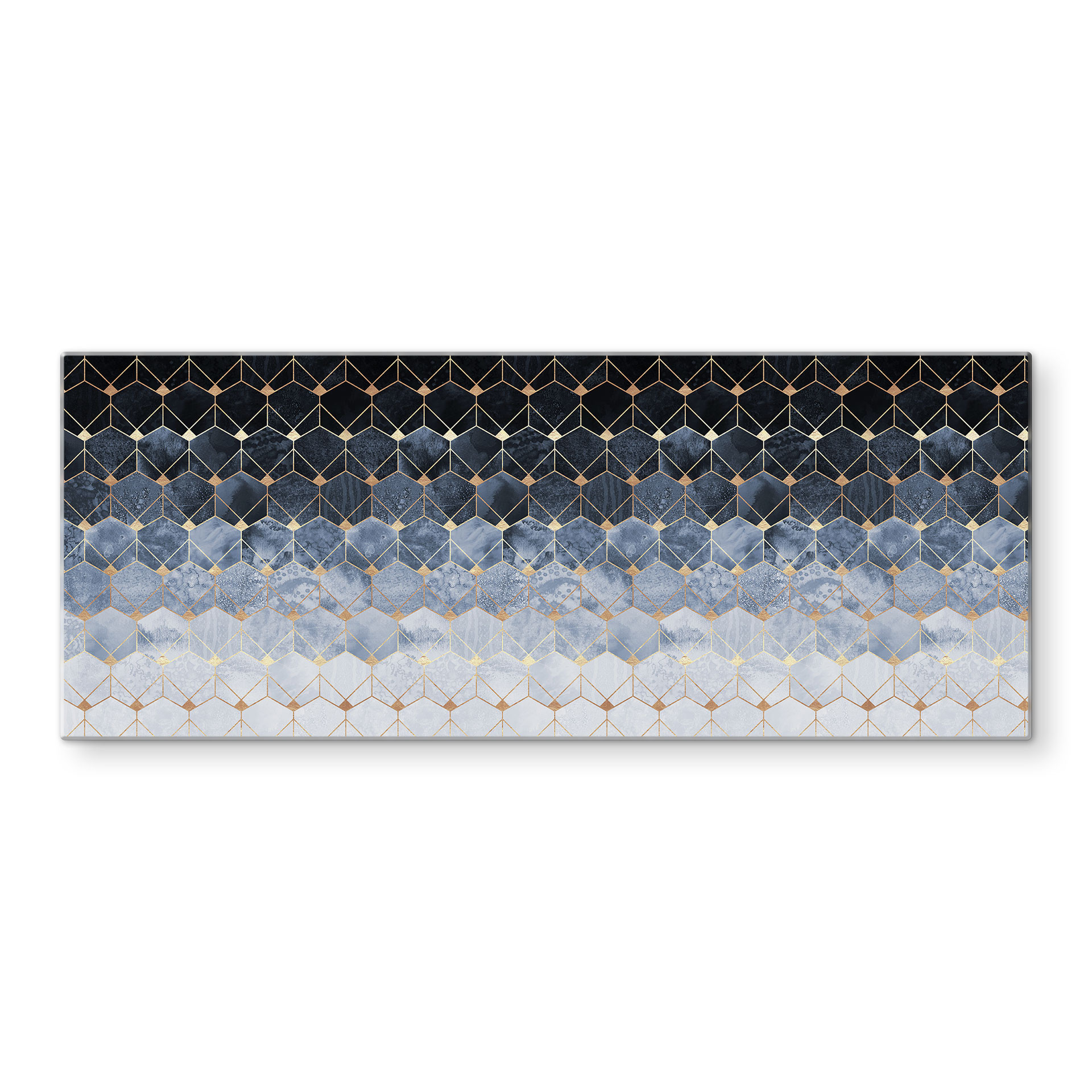 Spritzschutz Fredriksson - Hexagone: Blau und Gold - Panorama