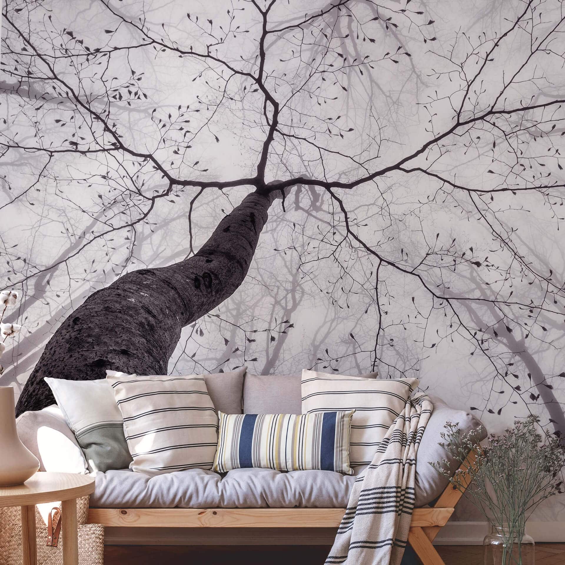 Fotobehang Papierbehang Pavlasek - Blik in de Bomen - 366x254 cm
