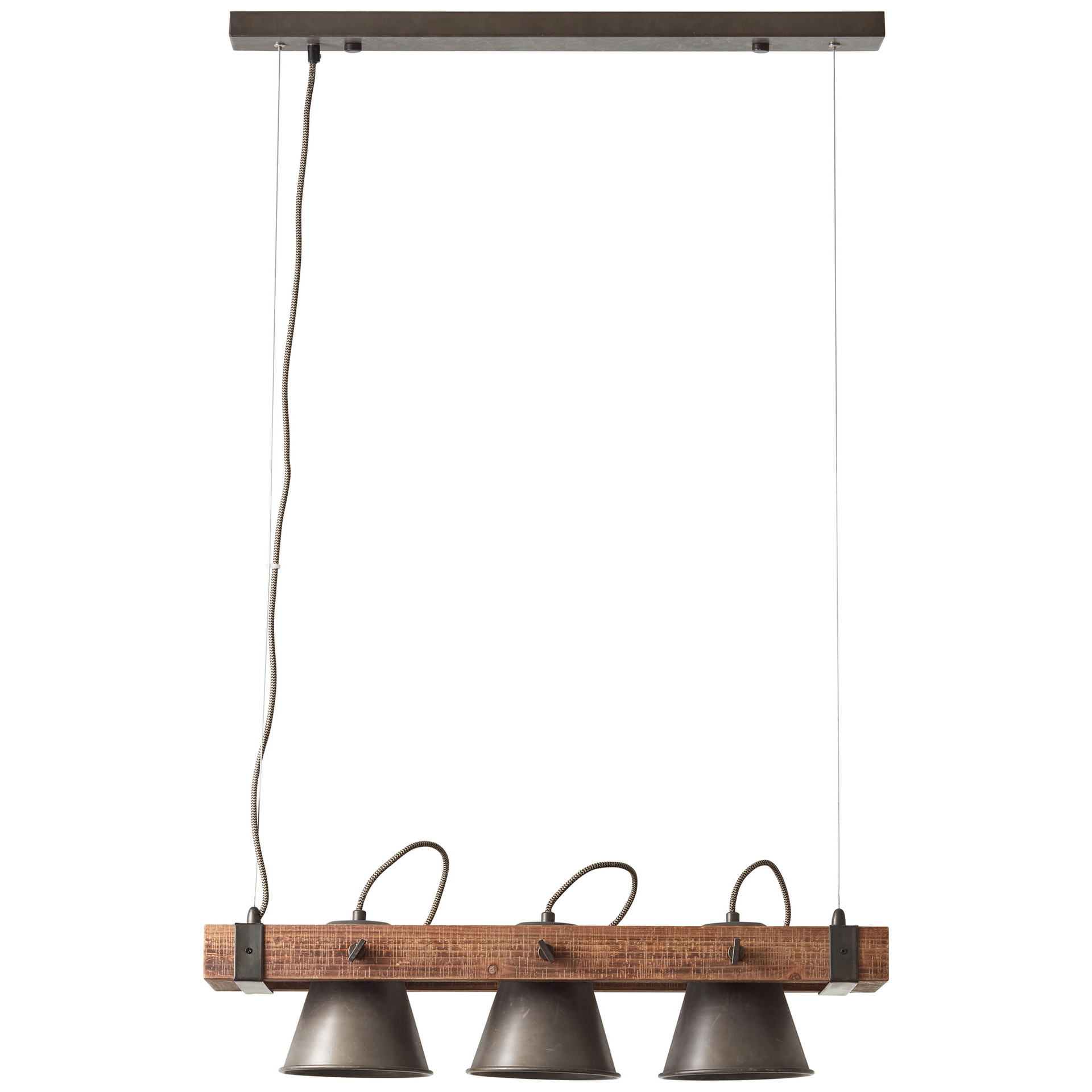 Pendelleuchte Maria, braun, 115 x 70 cm, Holz Pendellampe, dimmbar