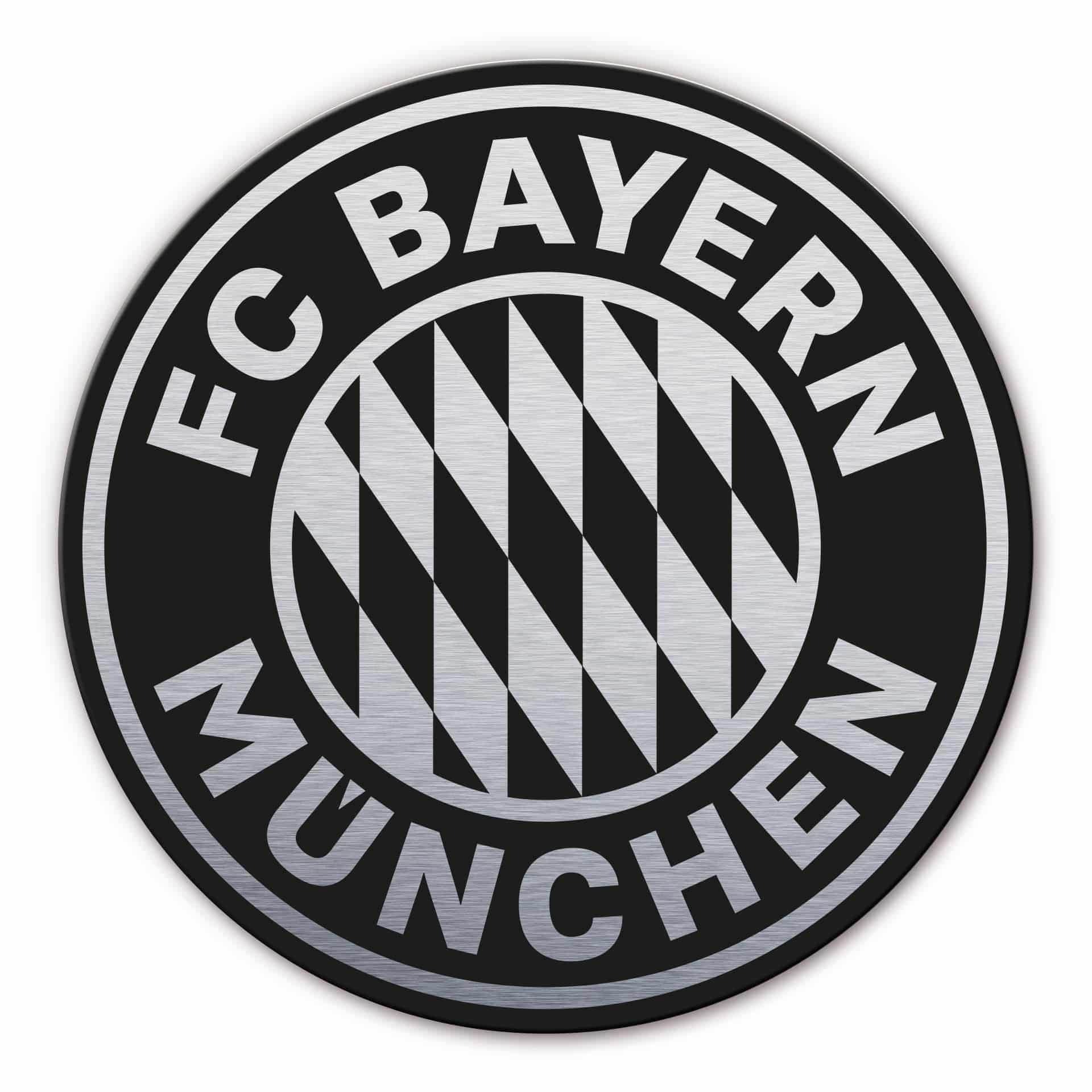 Alu-Dibond mit Silbereffekt FC Bayern Logo - Rund