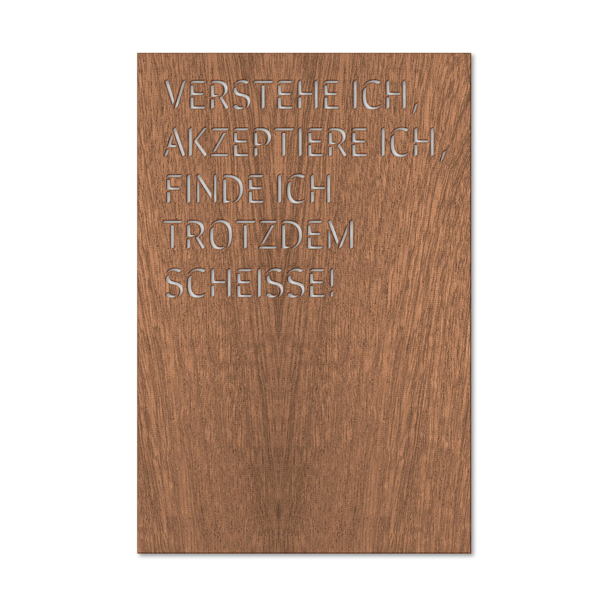 Dekobild Mahagoni - Verstehe ich, akzeptiere ich, find ich trotzdem scheiße