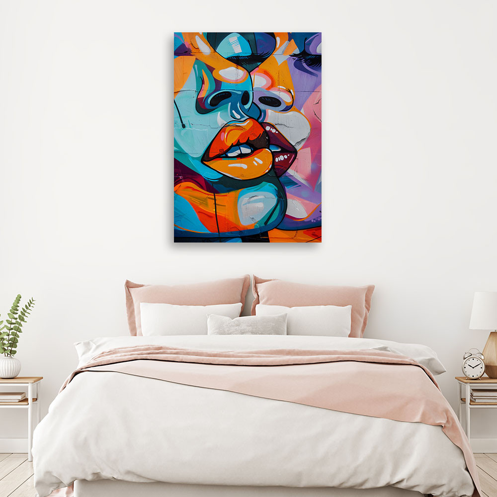 Canvasbillede, abstrakte ansigter