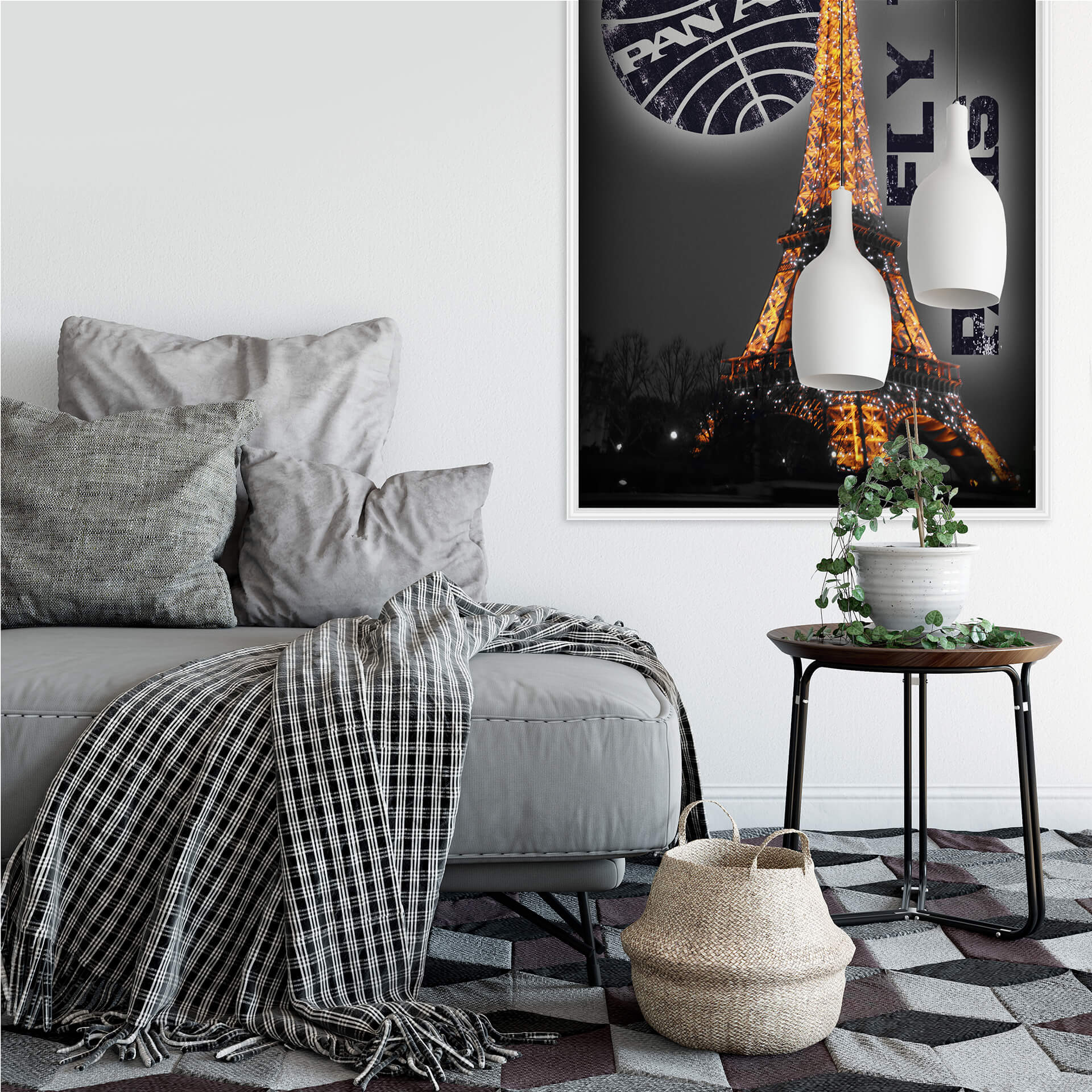 Wallprint PAN AM - Paris Eiffelturm beleuchtet