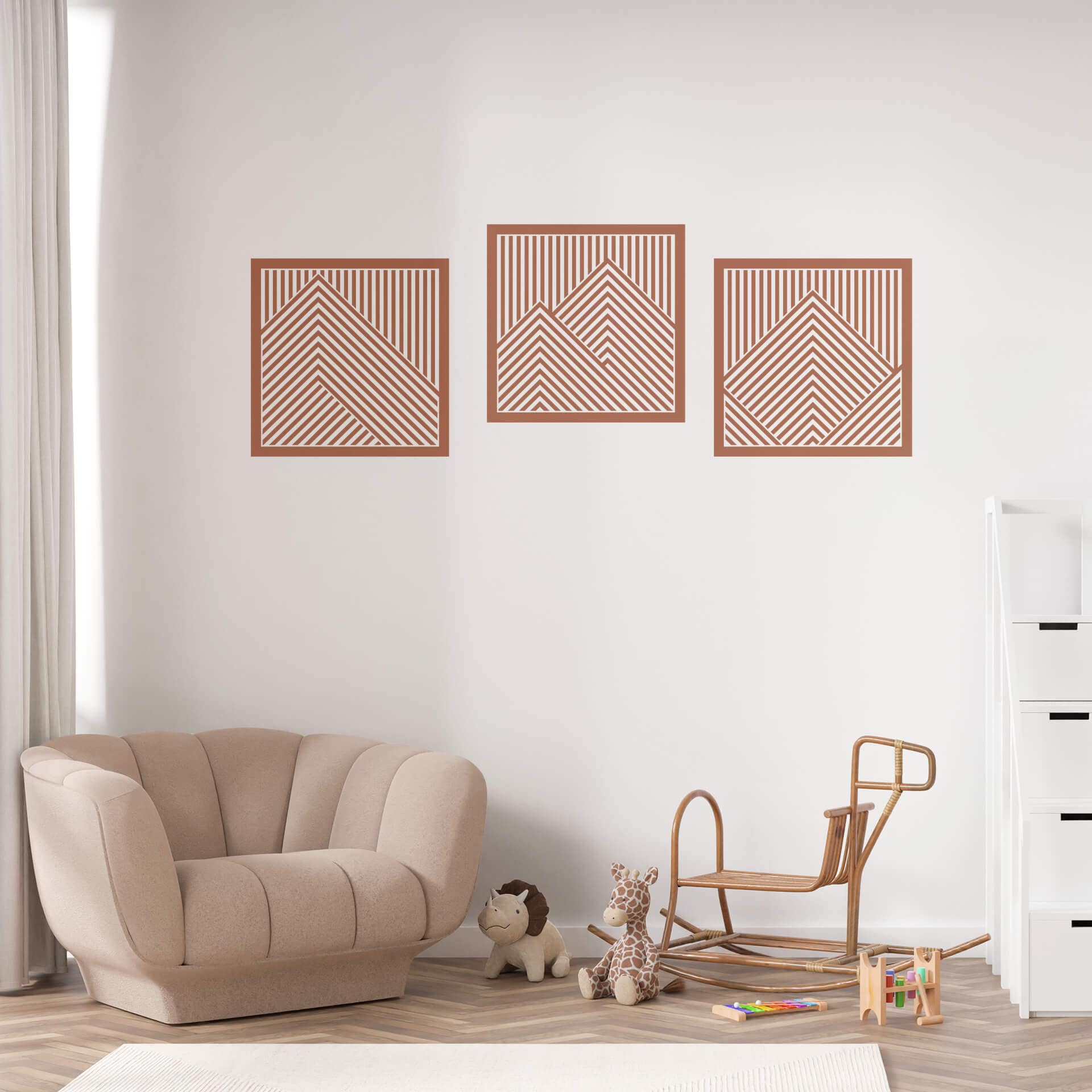 Wallsticker Geometriske bjerge (sæt med 3)