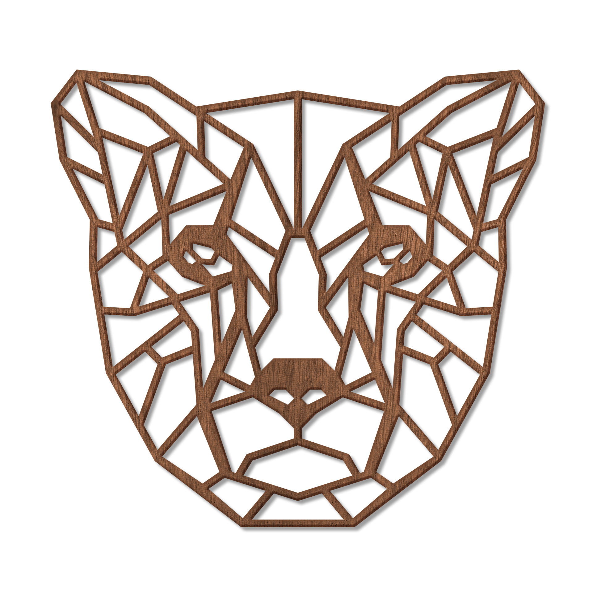 Sztuka drewniana mahoń - Origami gepard