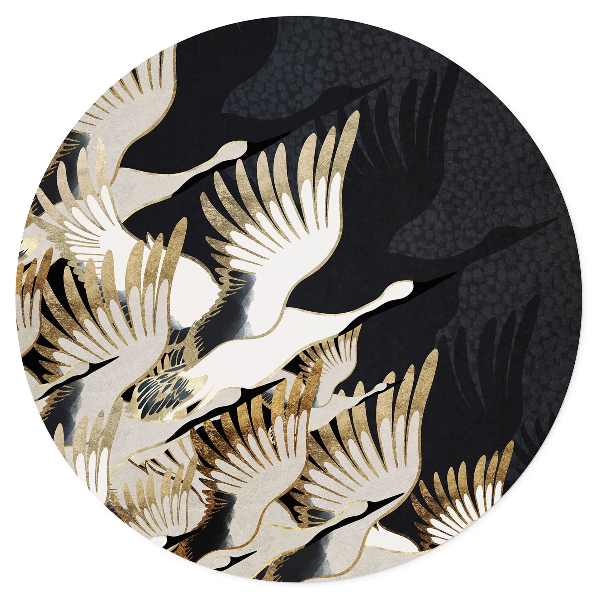 Wandtattoo Fliegende Kraniche - SpaceFrog Designs - Rund
