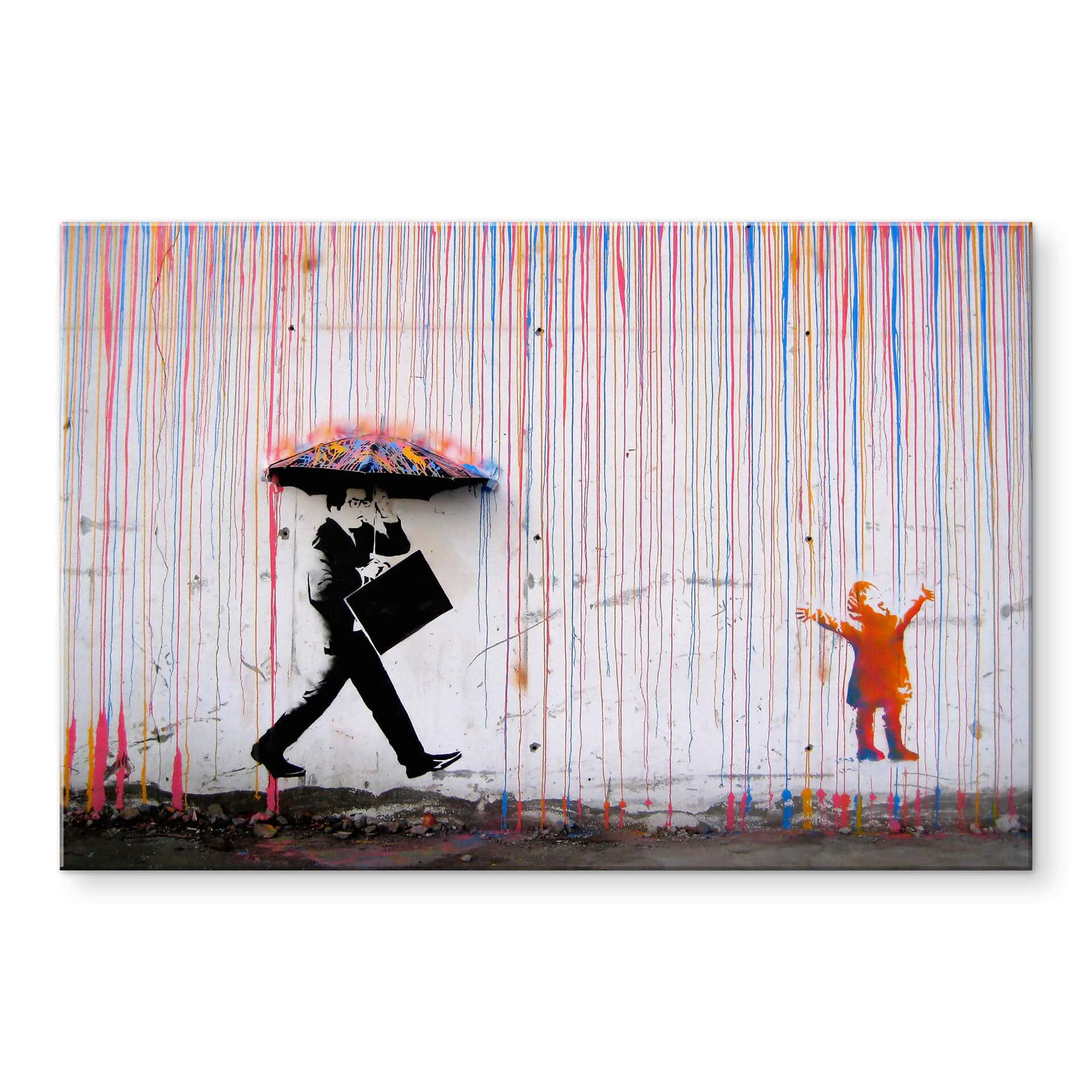 Akrylbillede Banksy - Coloured Rain