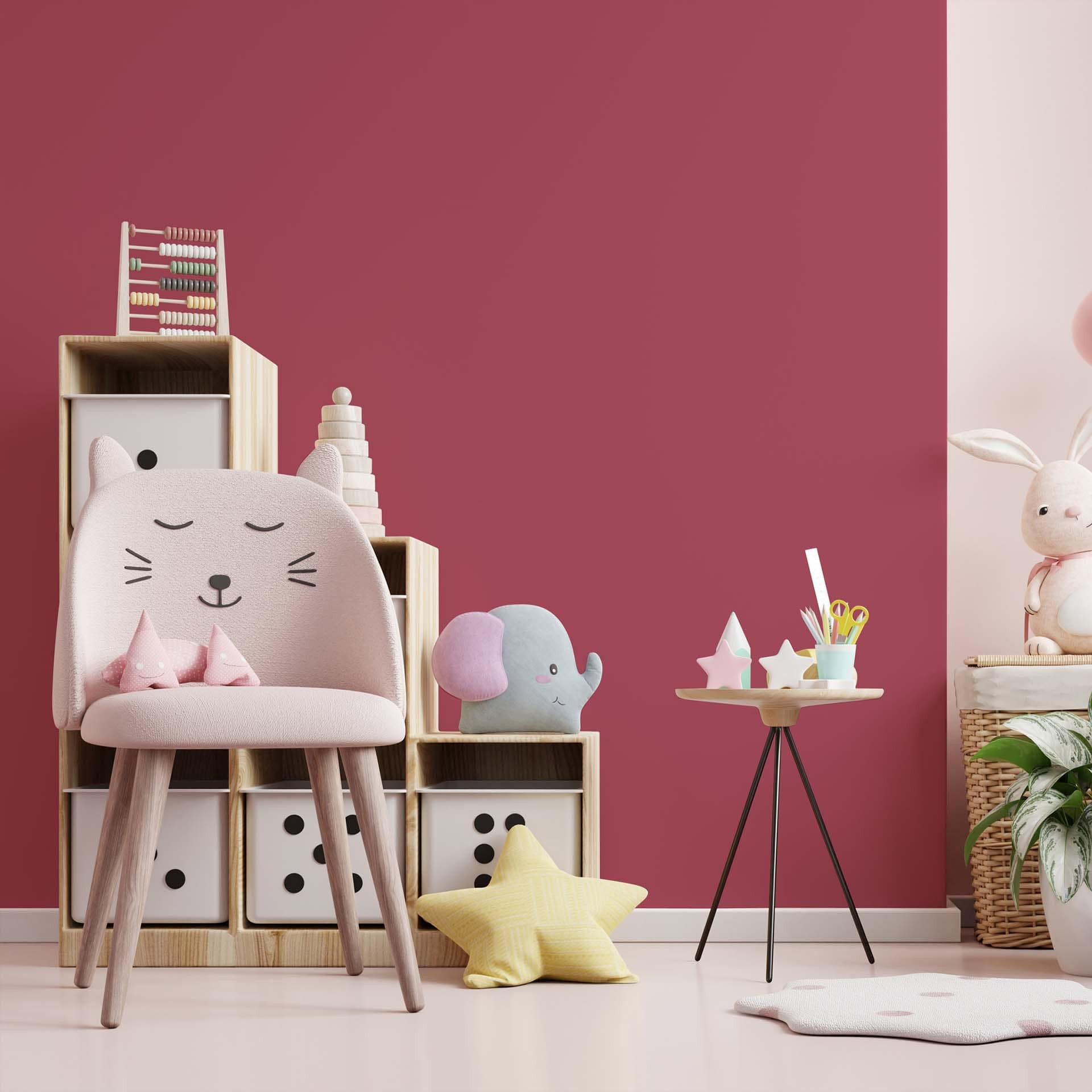 Pink Wandfarbe seidenmatt I Rosy Raspberry | verspielt und fröhlicher Charakter