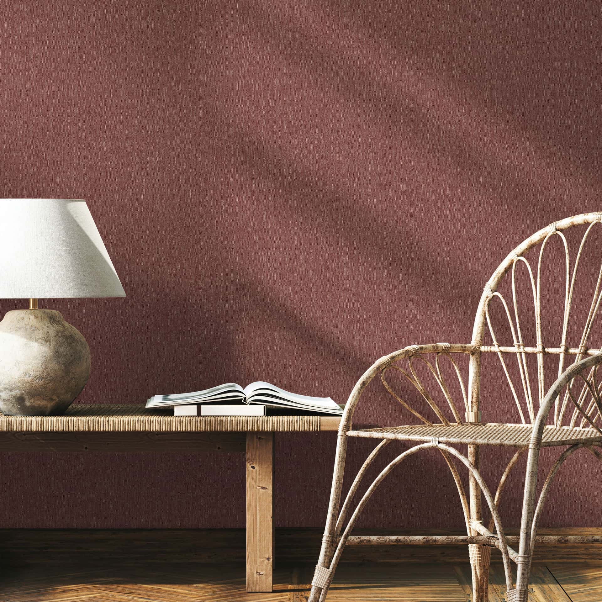 Vliesbehang structuur, lijnen structuur modern in rood