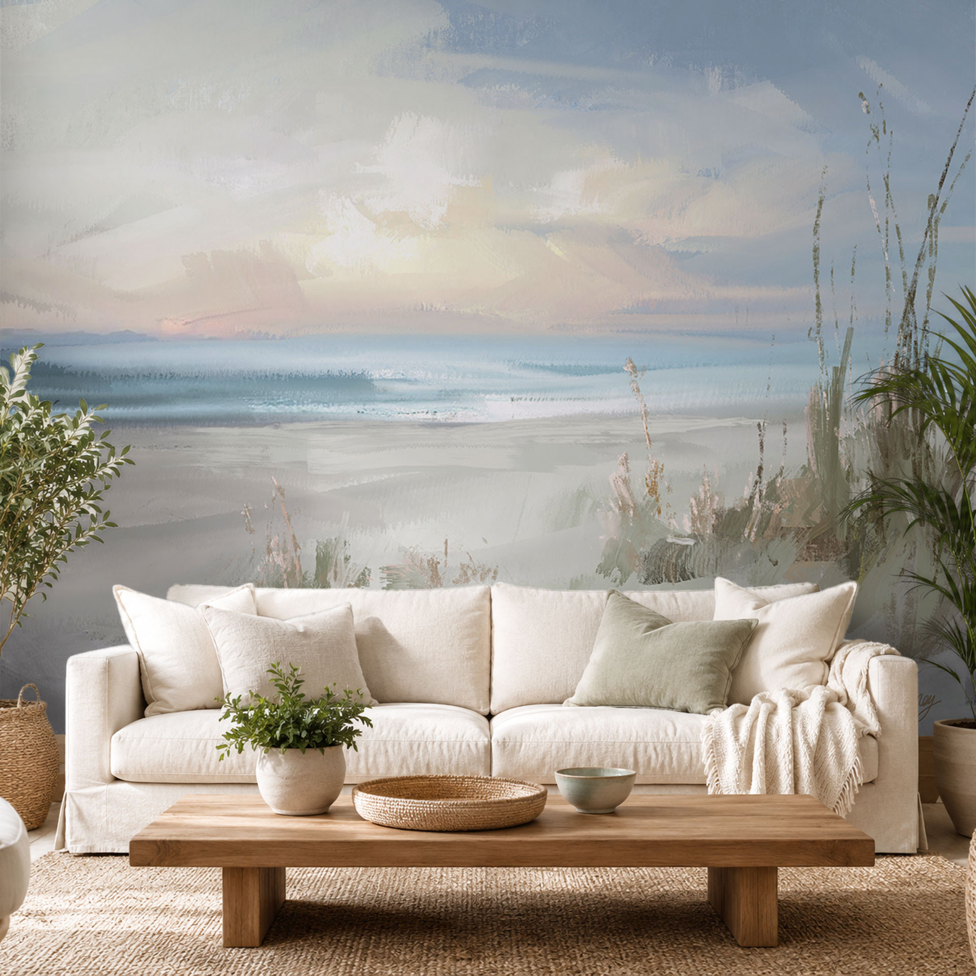 Fototapeta Spokojna Plaża w Pastelowych Kolorach - Cheney