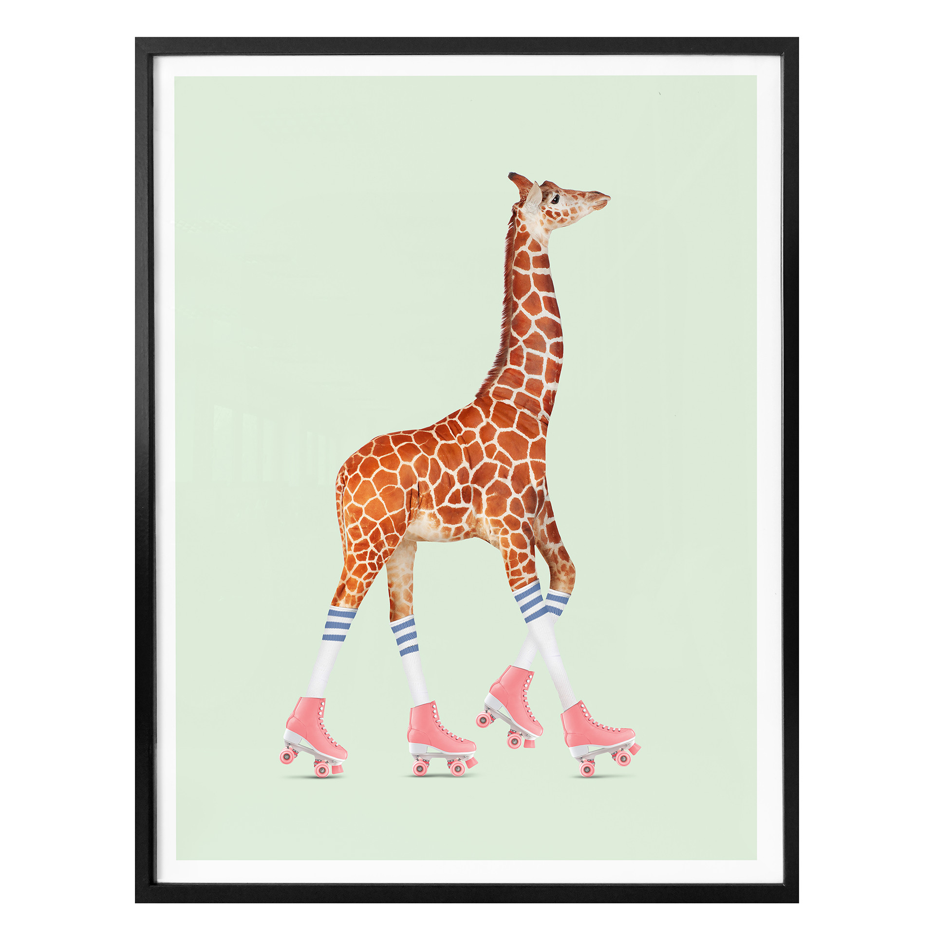Poster Loose – Rollerskating Giraffe