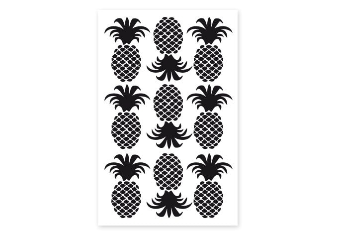 Wandtattoo Ananas Set