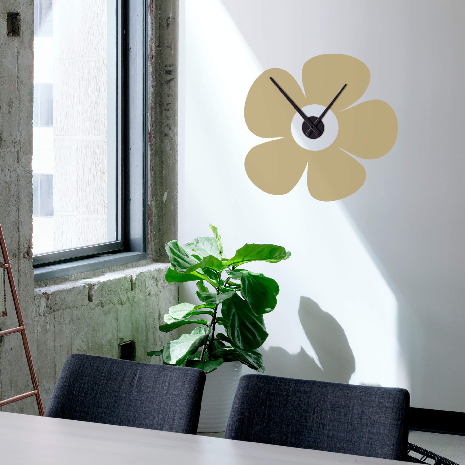 Sticker mural - Horloge fleur