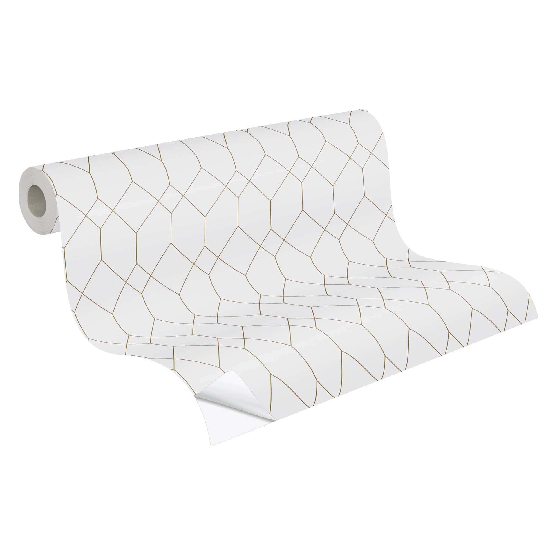 Zelfklevend behang & meubel vinyl - moderne grafiek - wit - rol 840x53 cm