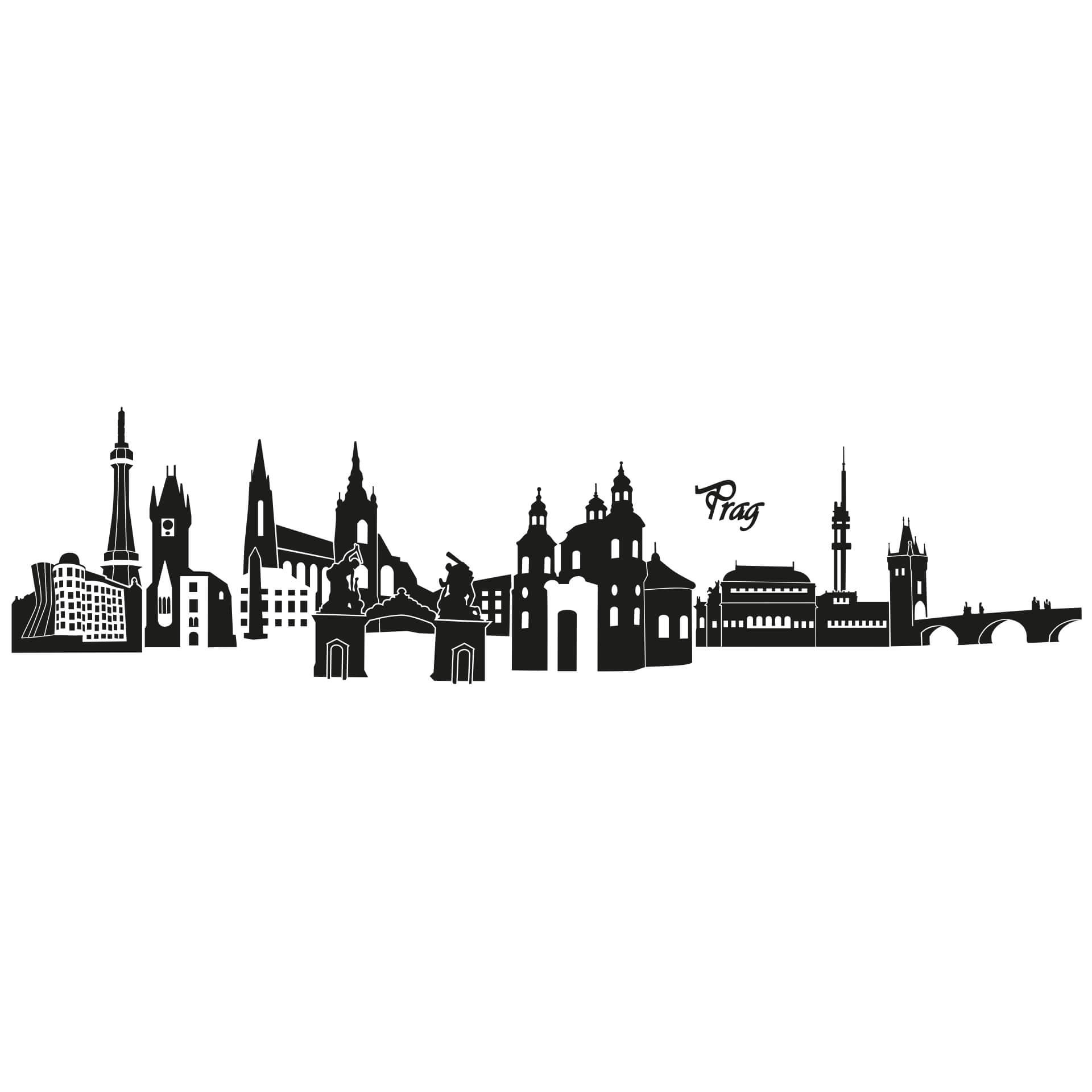 Wandtattoo Prag Skyline