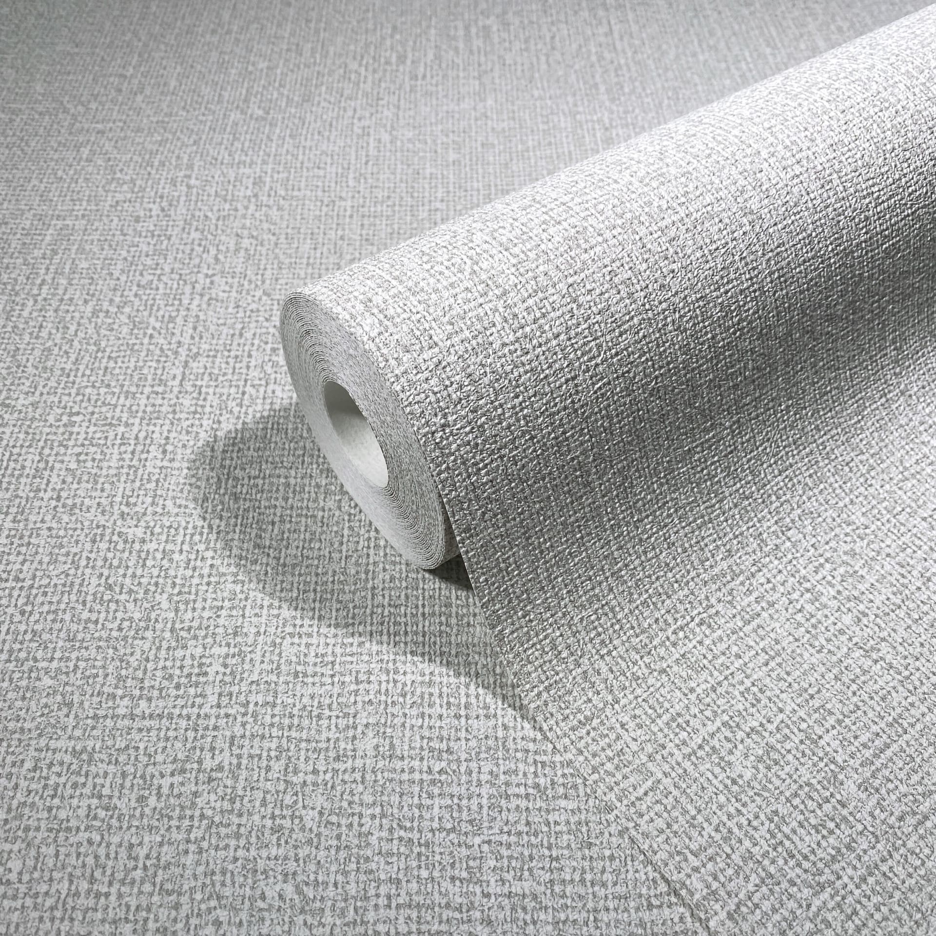 Vliesbehang textiel effen grijs structuur