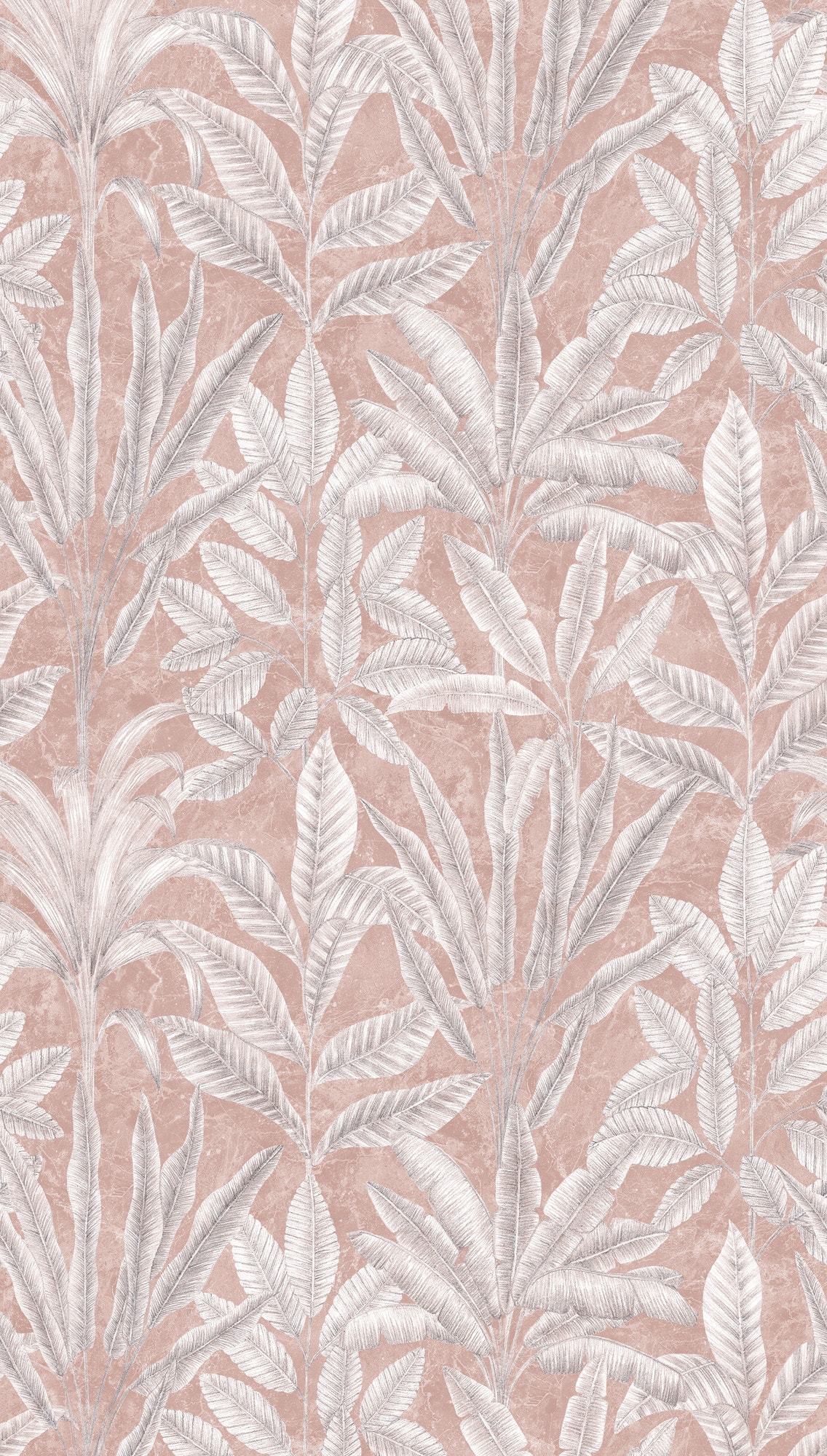 behang jungle roze grijs - vliesbehang botanisch Livingwalls - mat en glad