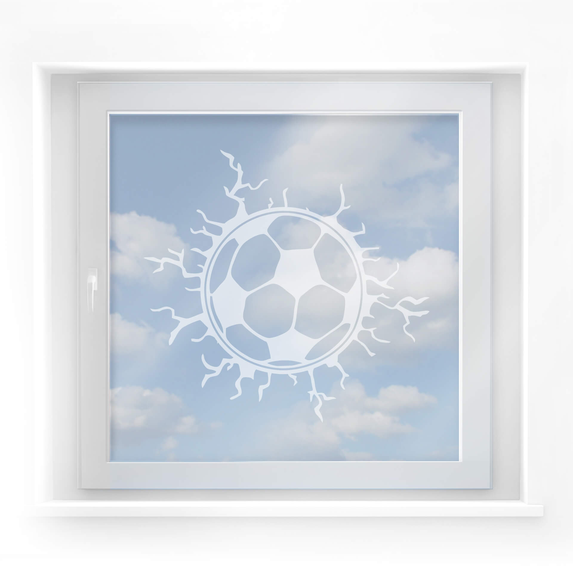 Voetbal door Ruit Raamsticker