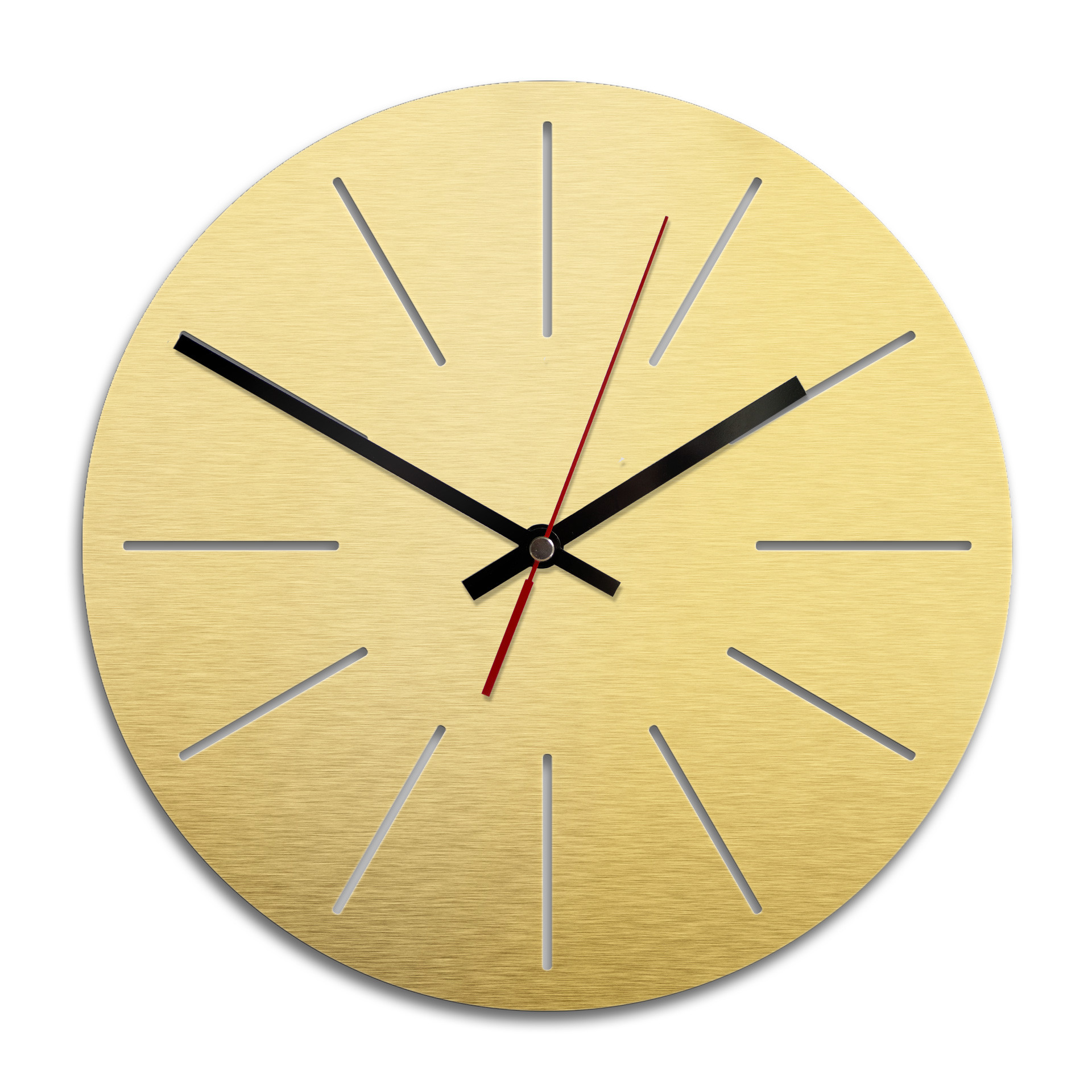 Wandklok Alu-Dibond met Goudeffect Classic 01