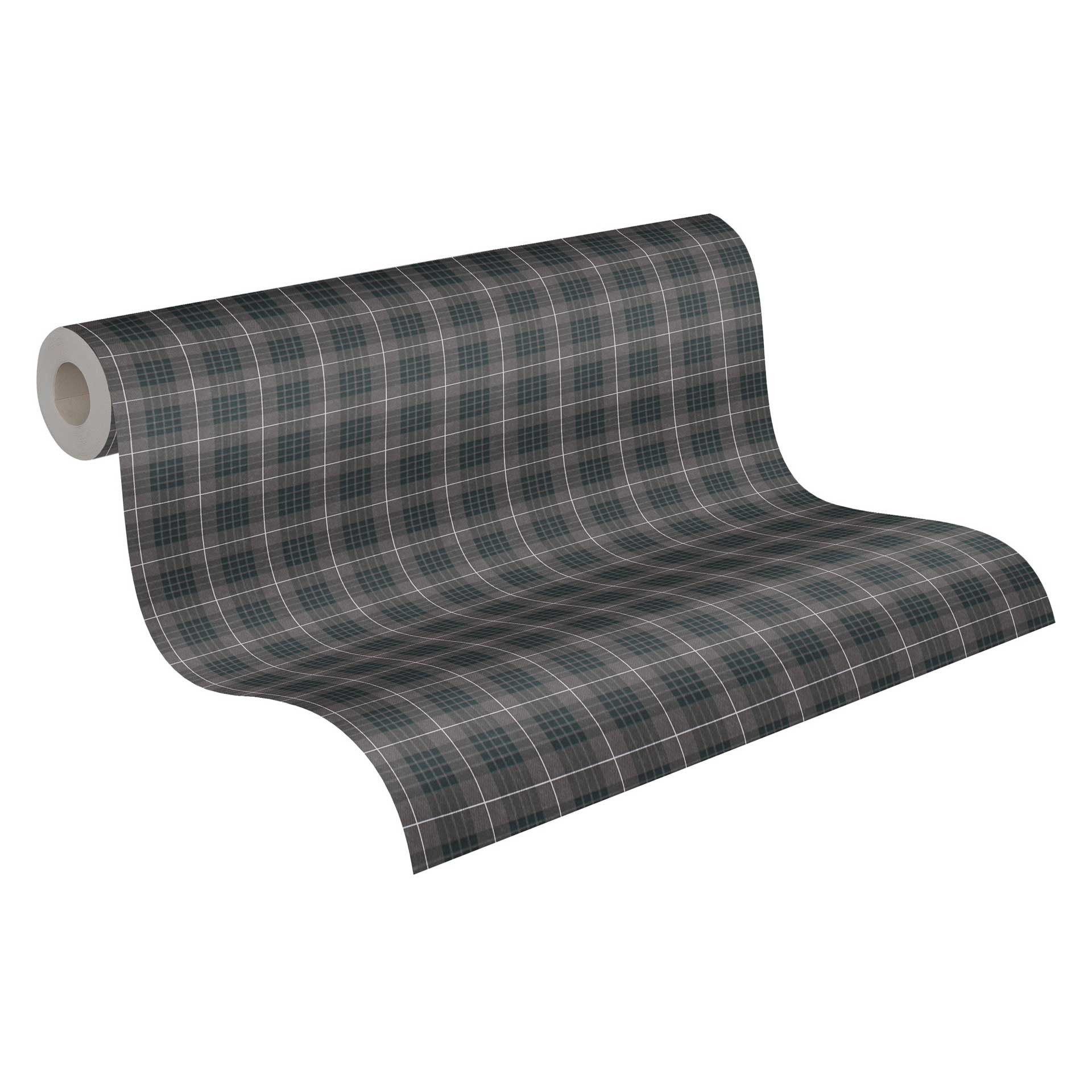 geruit vliesbehang in retro look bruin grijs - modern geruit behang - vintage patroon behang