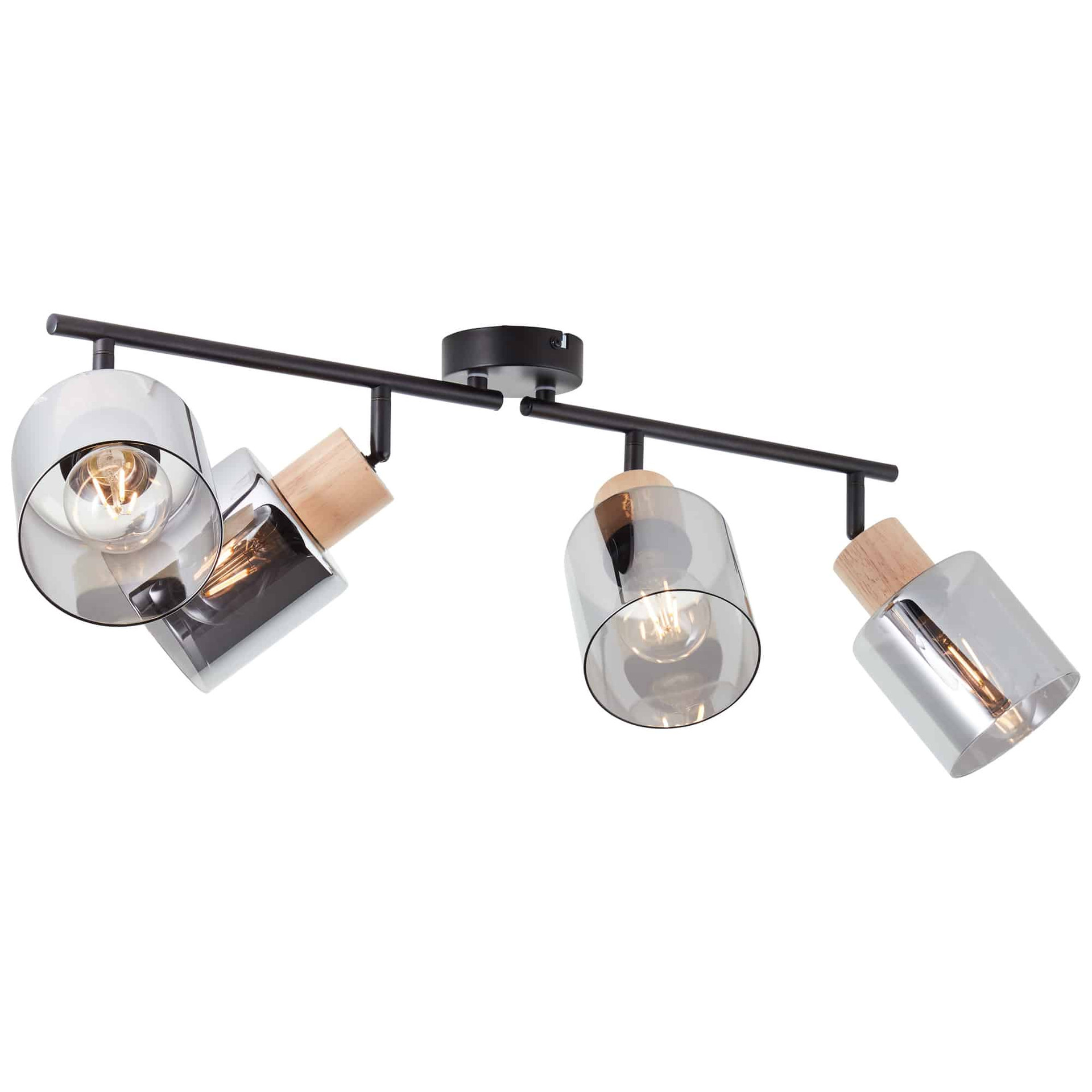 Spotrohr Tim, braun, 23 x 73 cm, Glas Lampe