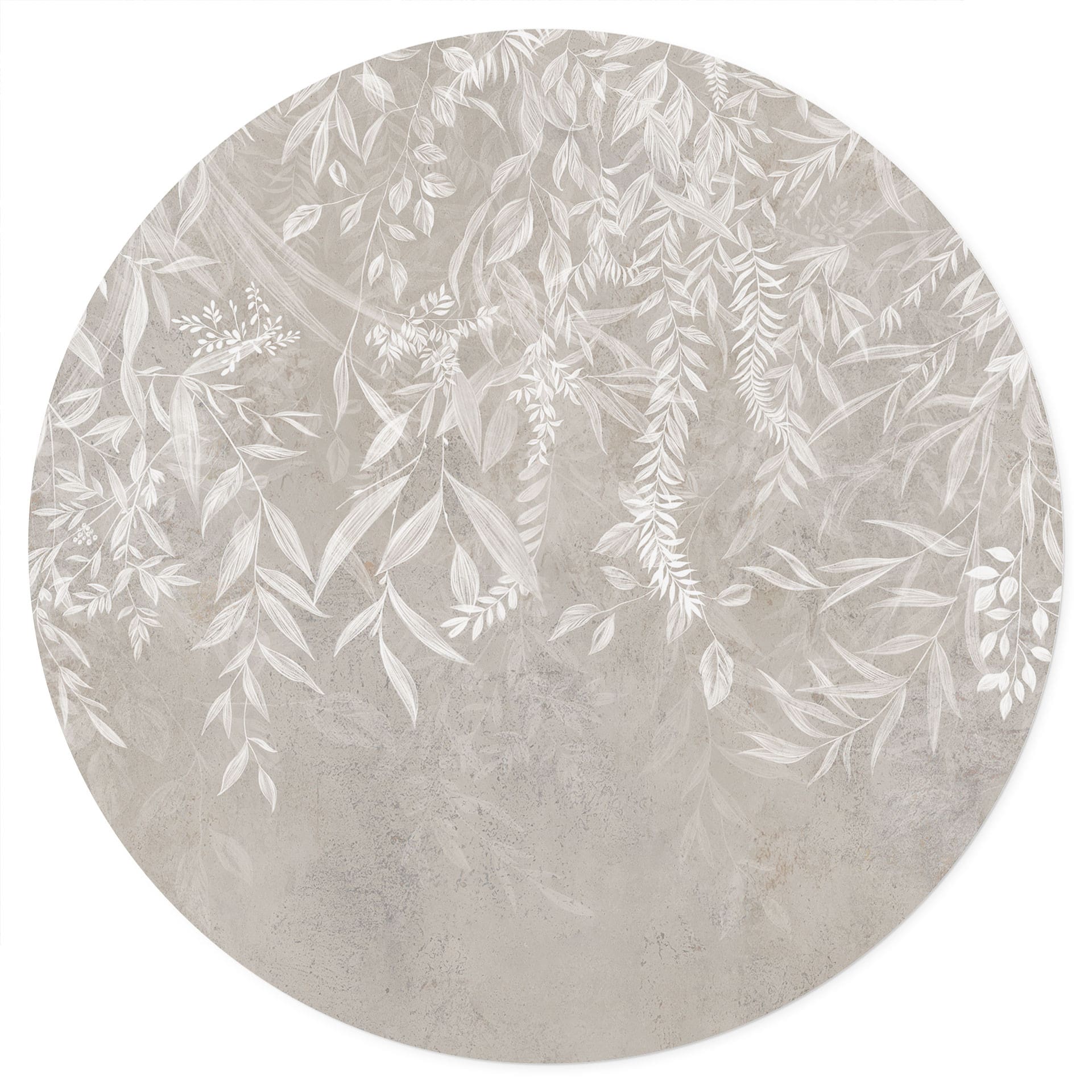 Muursticker Elegante wilgentakken in beige - Ms Tiff - Rond