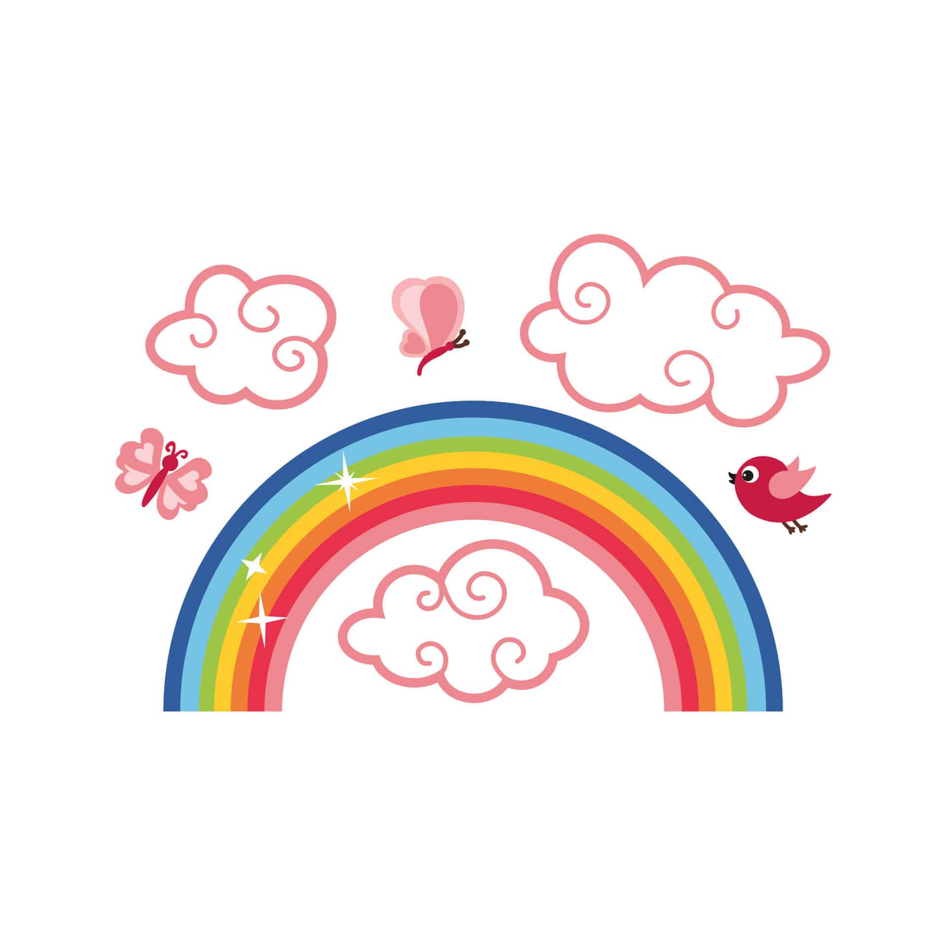 Wandtattoo Regenbogen für Mädchen
