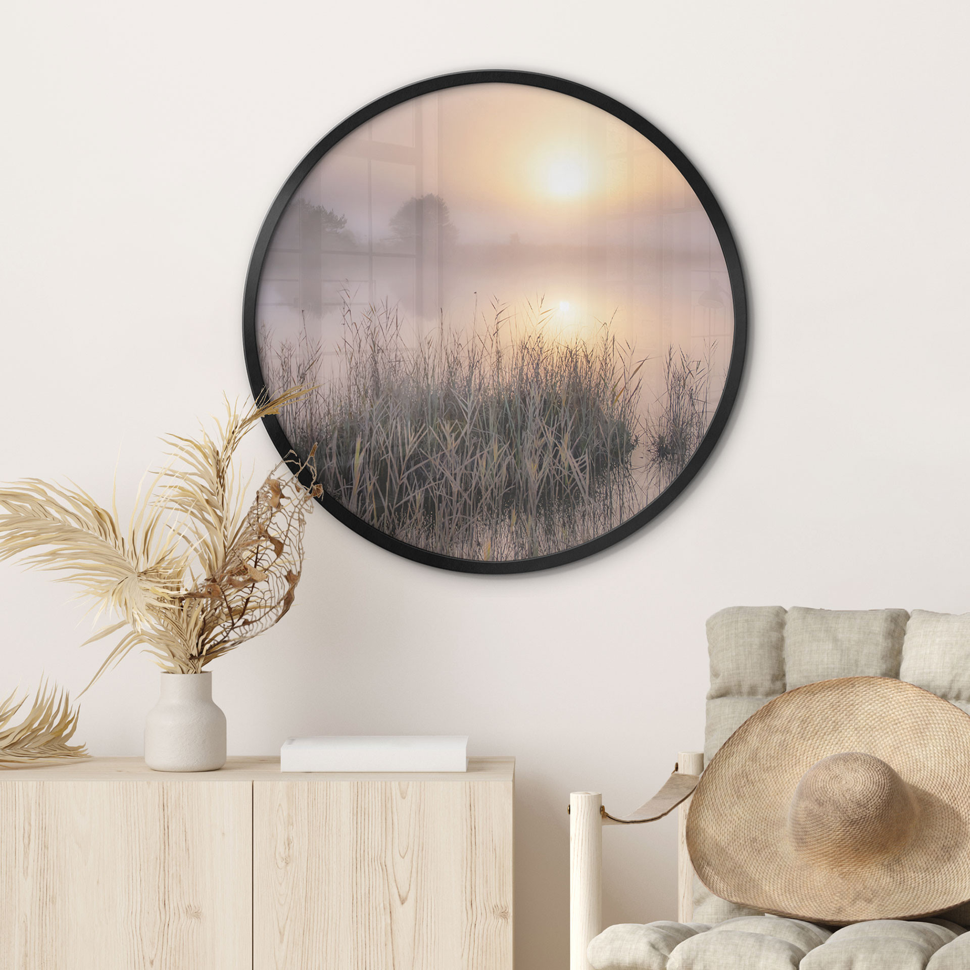 Poster Jour d'automne brumeux - Homme de fer - Rond