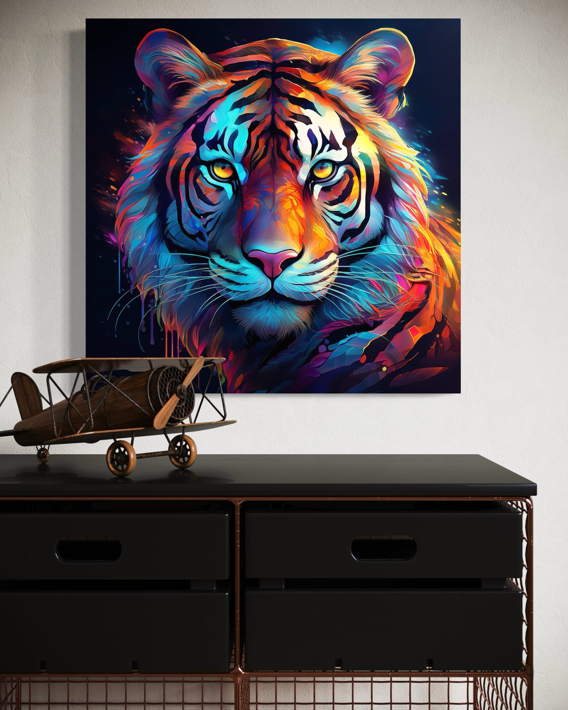 Leinwandbild Tiger Pop Art Farbig