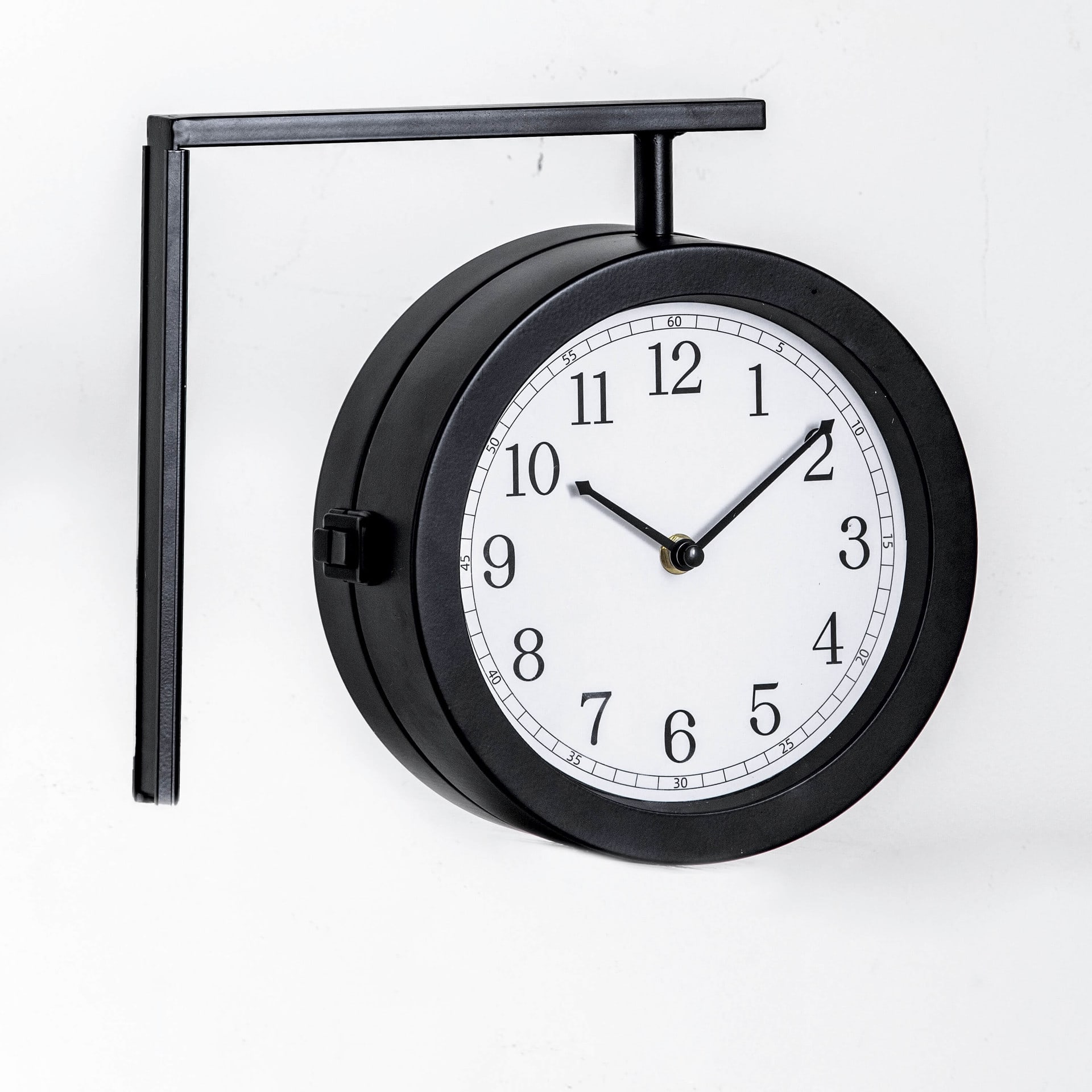 Bahnhofsuhr im Vintage Style aus Metall, schwarz | 28x25,3 cm