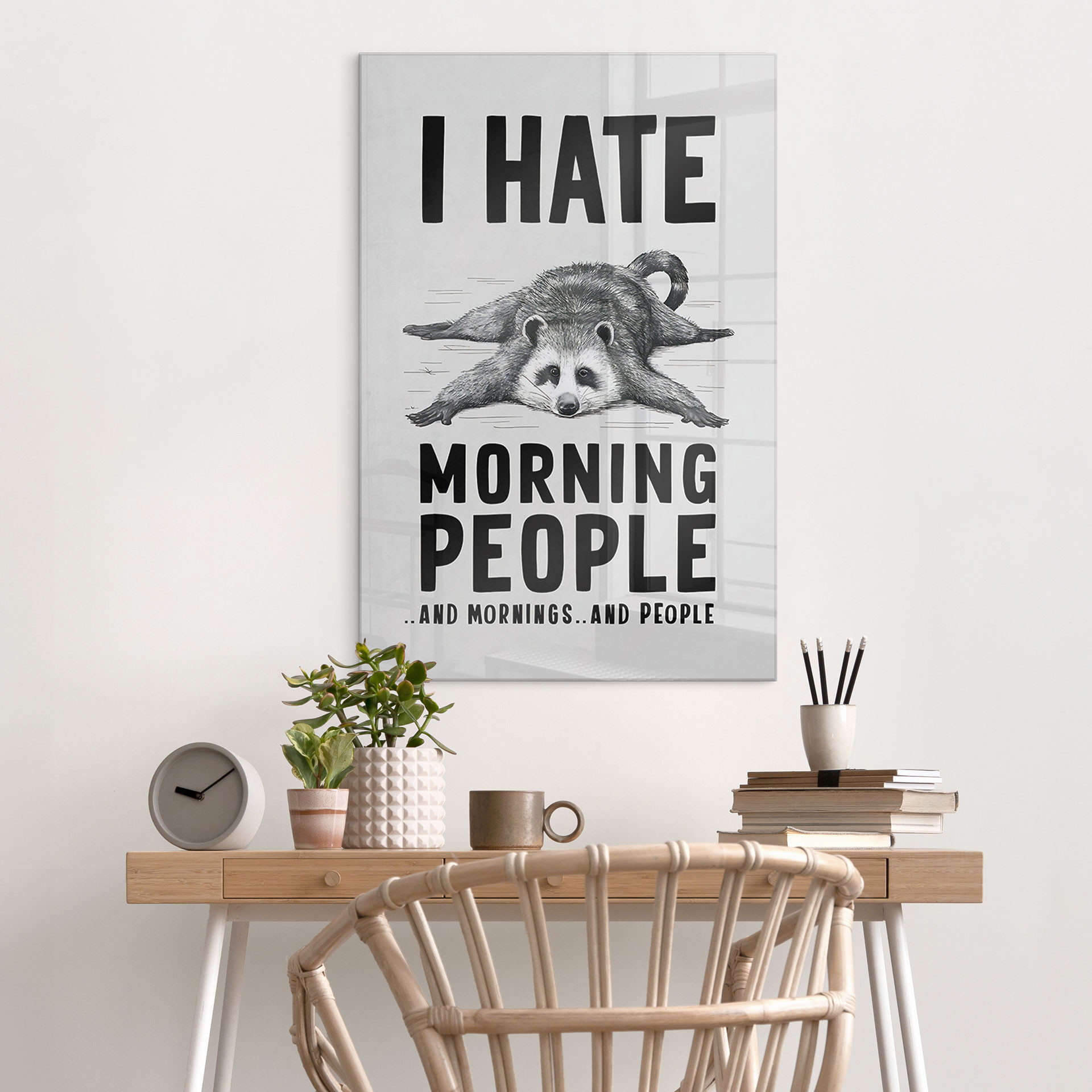 Akrylbillede I hate morning people - Magnusson