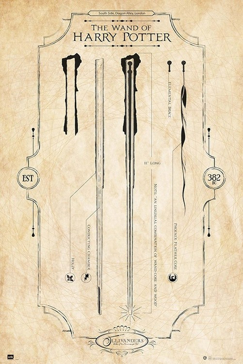 Poster, Filmposter Harry Potter - The Wand 61x91,5 cm