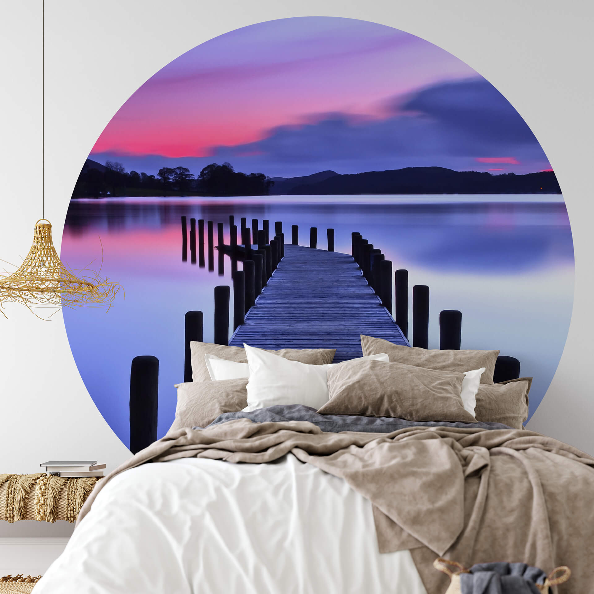Behangcirkel Aan het Meer - vliesbehang/zelfklevend vliesbehang
