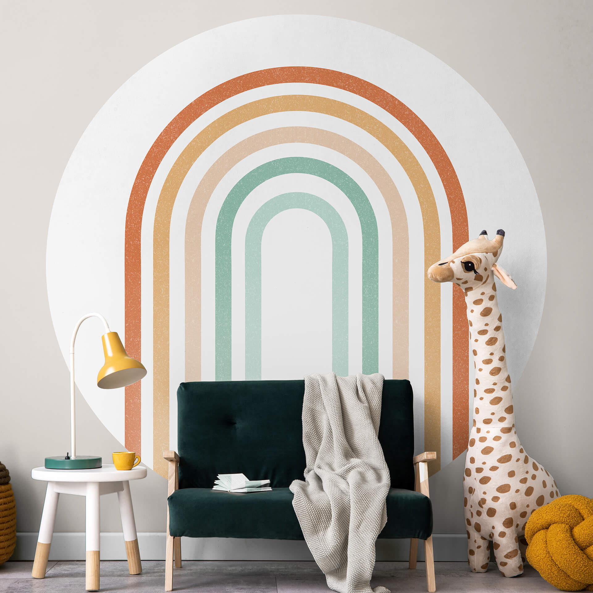 Behangcirkel Boho Rainbows - vliesbehang/zelfklevend vliesbehang