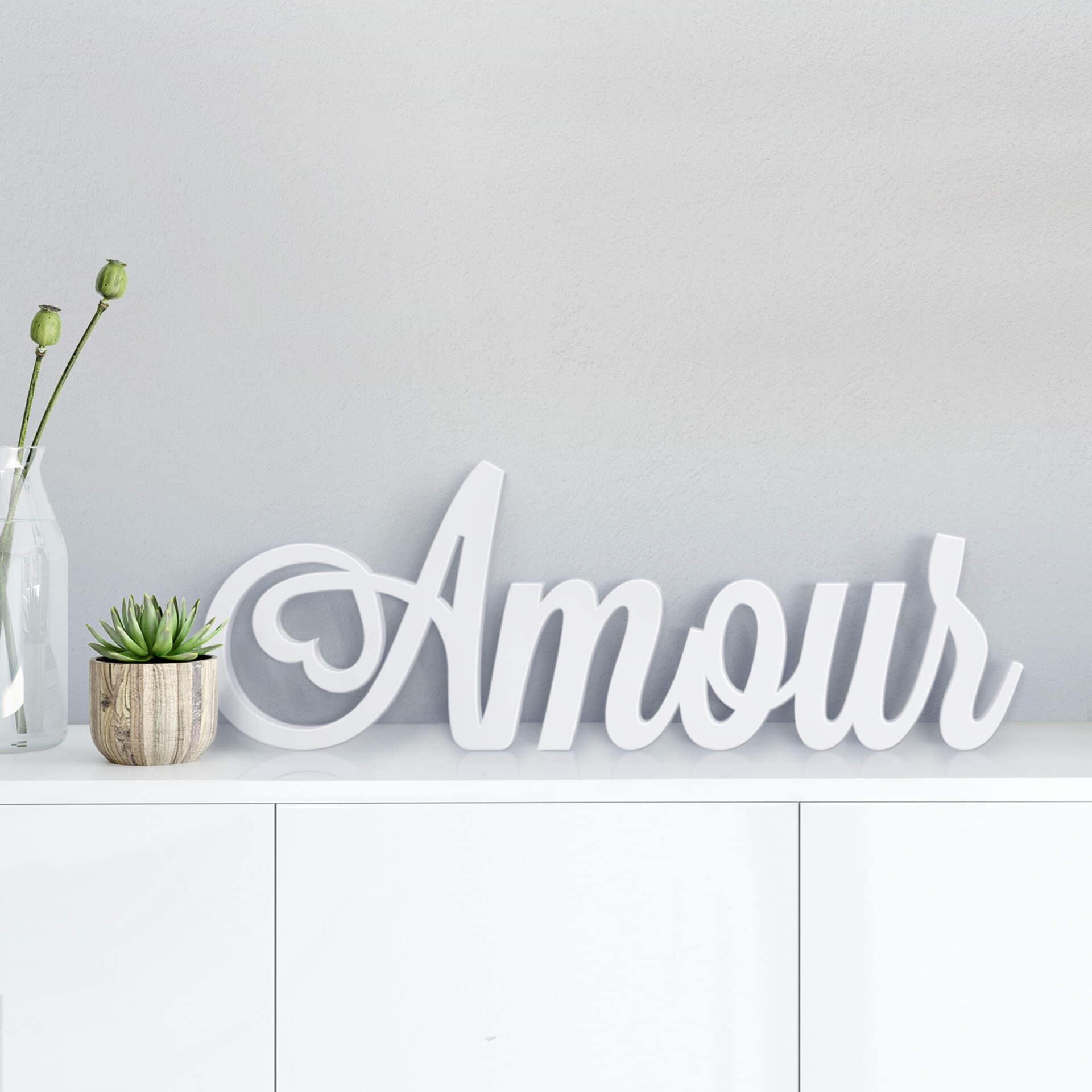 Litery ozdobne 3D Amour